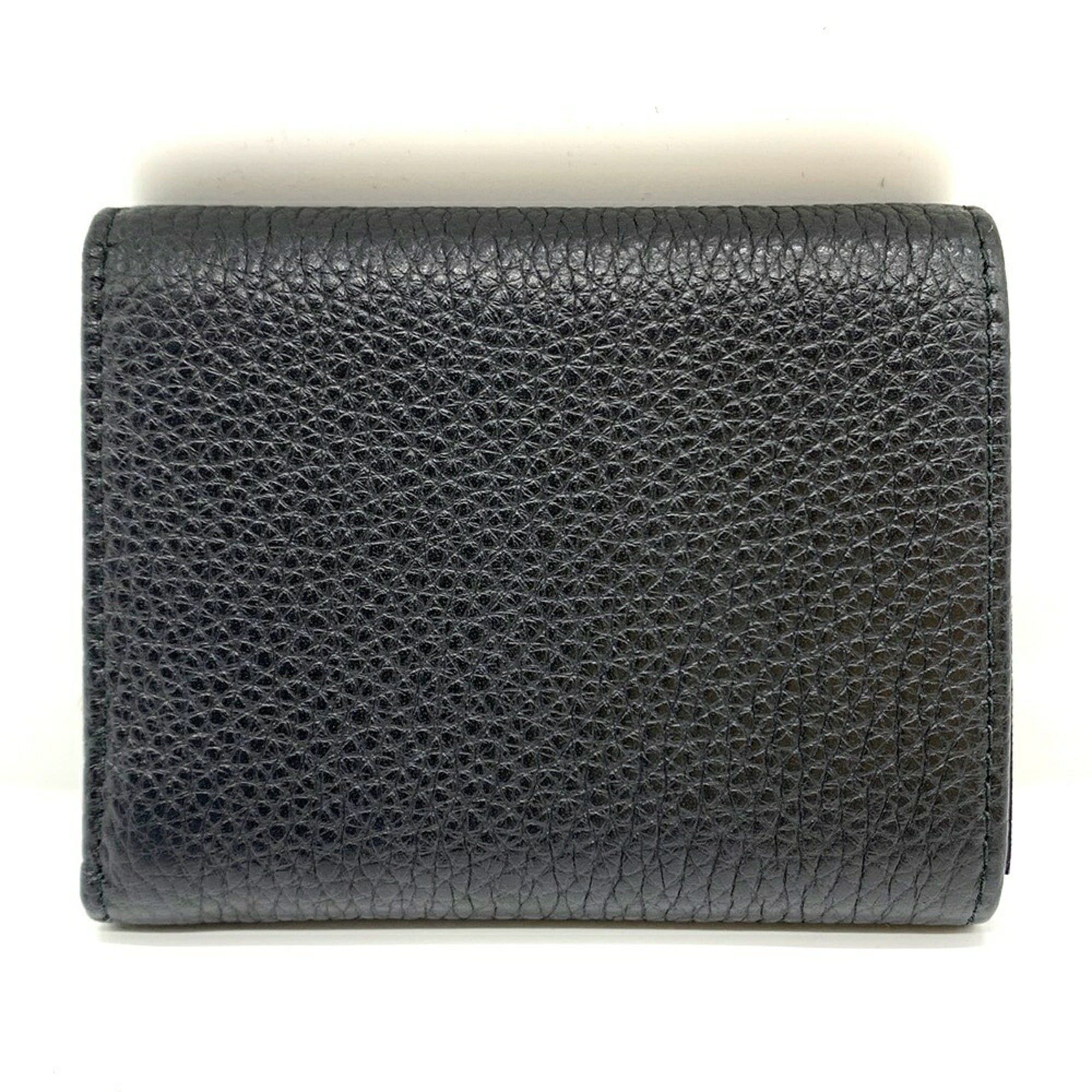 Prada Prada Tri-fold Leather Triangle Compact Wallet 1MH044 Black PRADA Size ONE SIZE - 2 Thumbnail