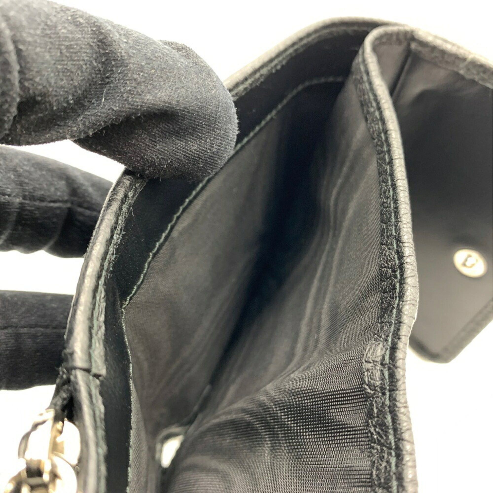 Prada Prada Tri-fold Leather Triangle Compact Wallet 1MH044 Black PRADA Size ONE SIZE - 5 Thumbnail