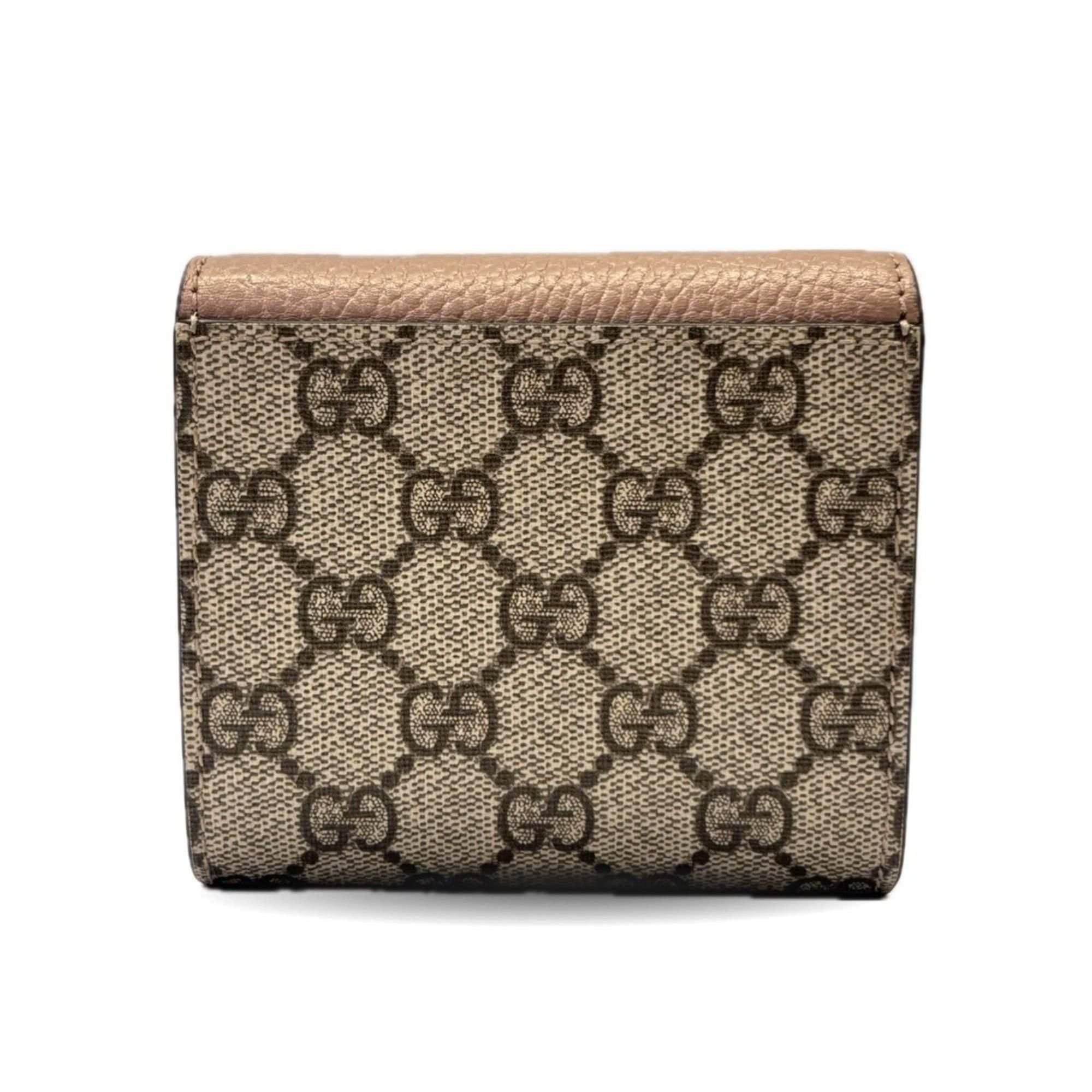Gucci Gucci GG Marmont Leather Bifold Wallet, Women's, Pink and Beige, 598587 Size ONE SIZE - 2 Thumbnail