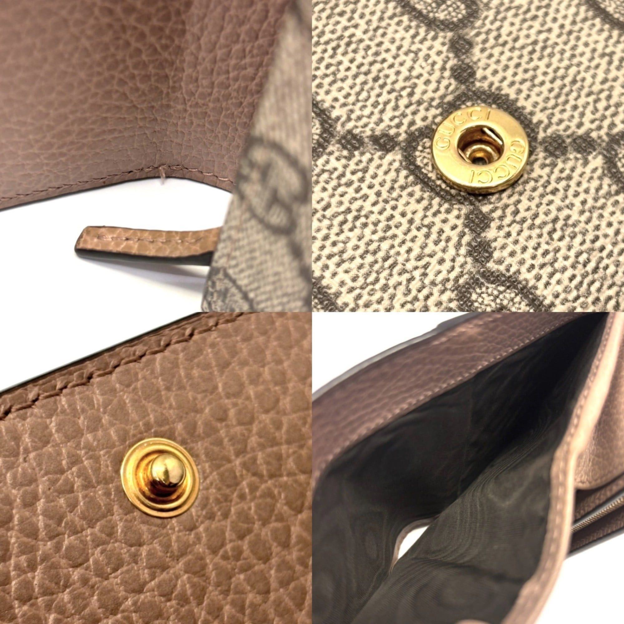 Gucci Gucci GG Marmont Leather Bifold Wallet, Women's, Pink and Beige, 598587 Size ONE SIZE - 6 Thumbnail