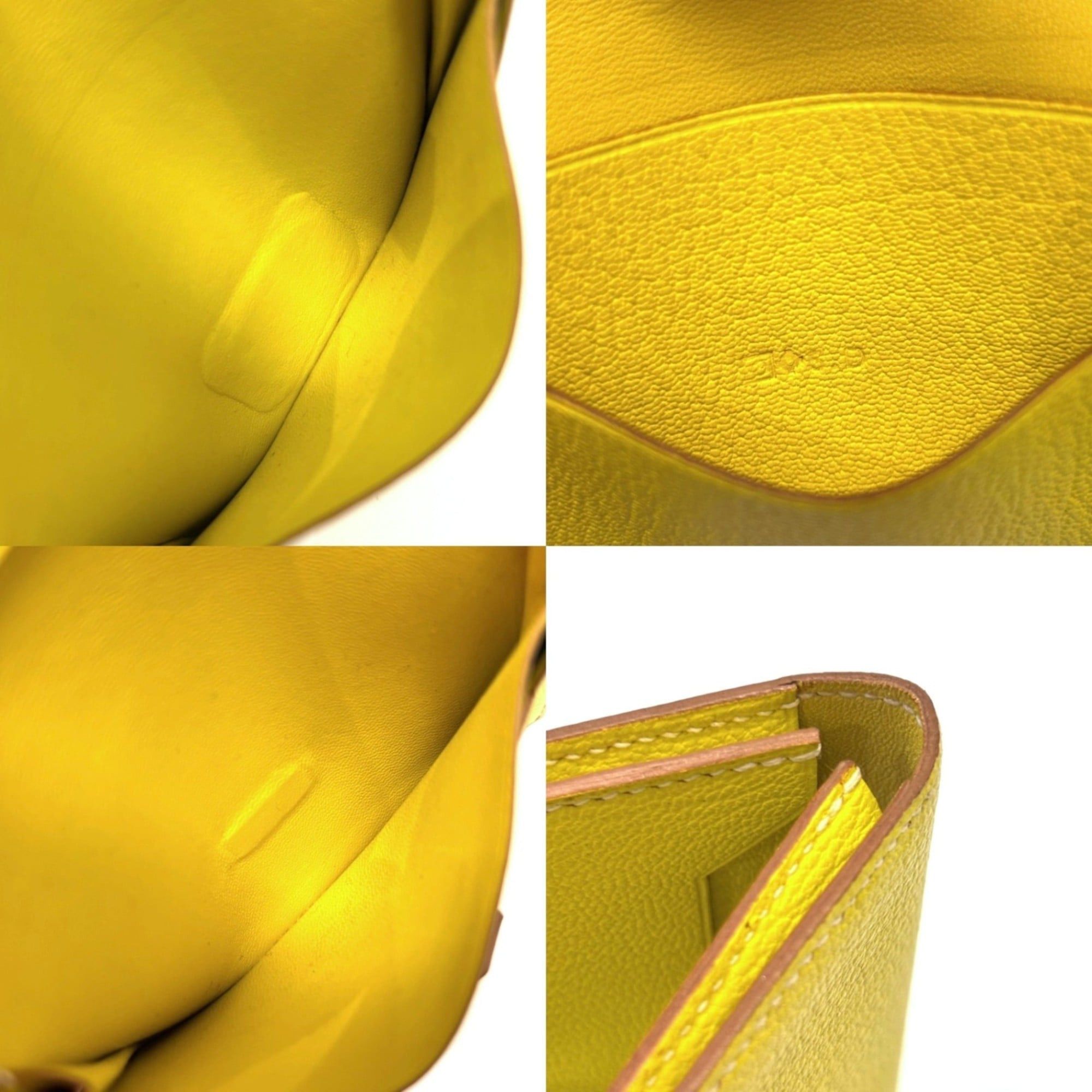 Hermes Hermes Bearn Card Case, Yellow Chevre Holder, O Stamp, HERMES Size ONE SIZE - 5 Thumbnail
