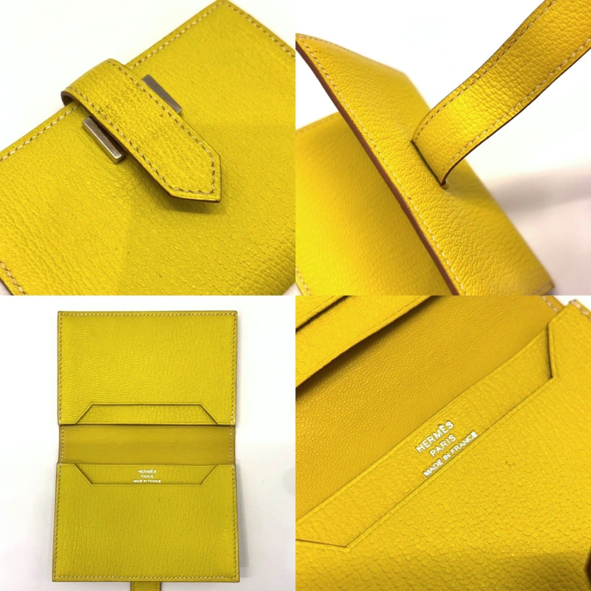 Hermes Hermes Bearn Card Case, Yellow Chevre Holder, O Stamp, HERMES Size ONE SIZE - 4 Thumbnail