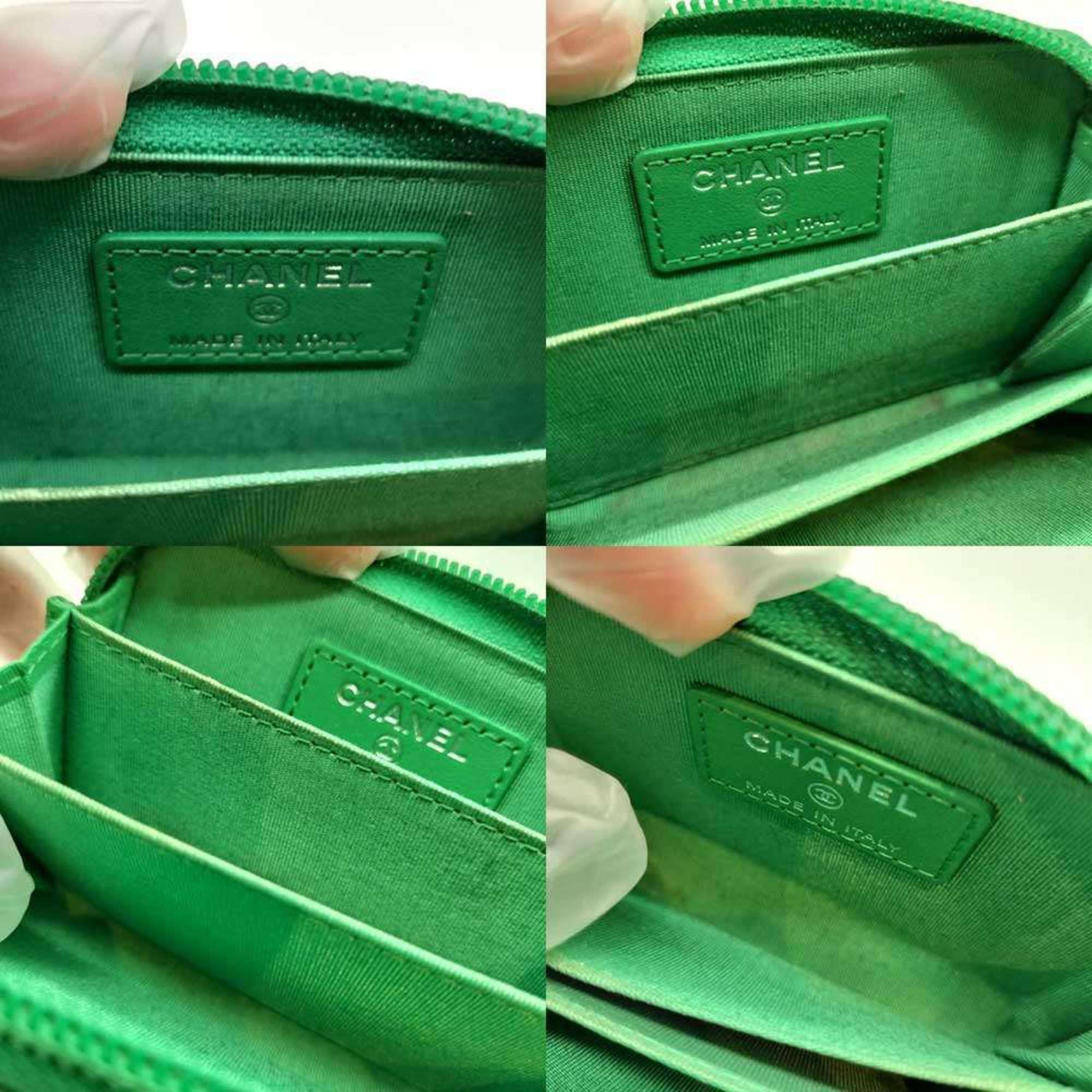 Chanel CHANEL Boy Chanel coin case, caviar leather, green, round. Size ONE SIZE - 4 Thumbnail