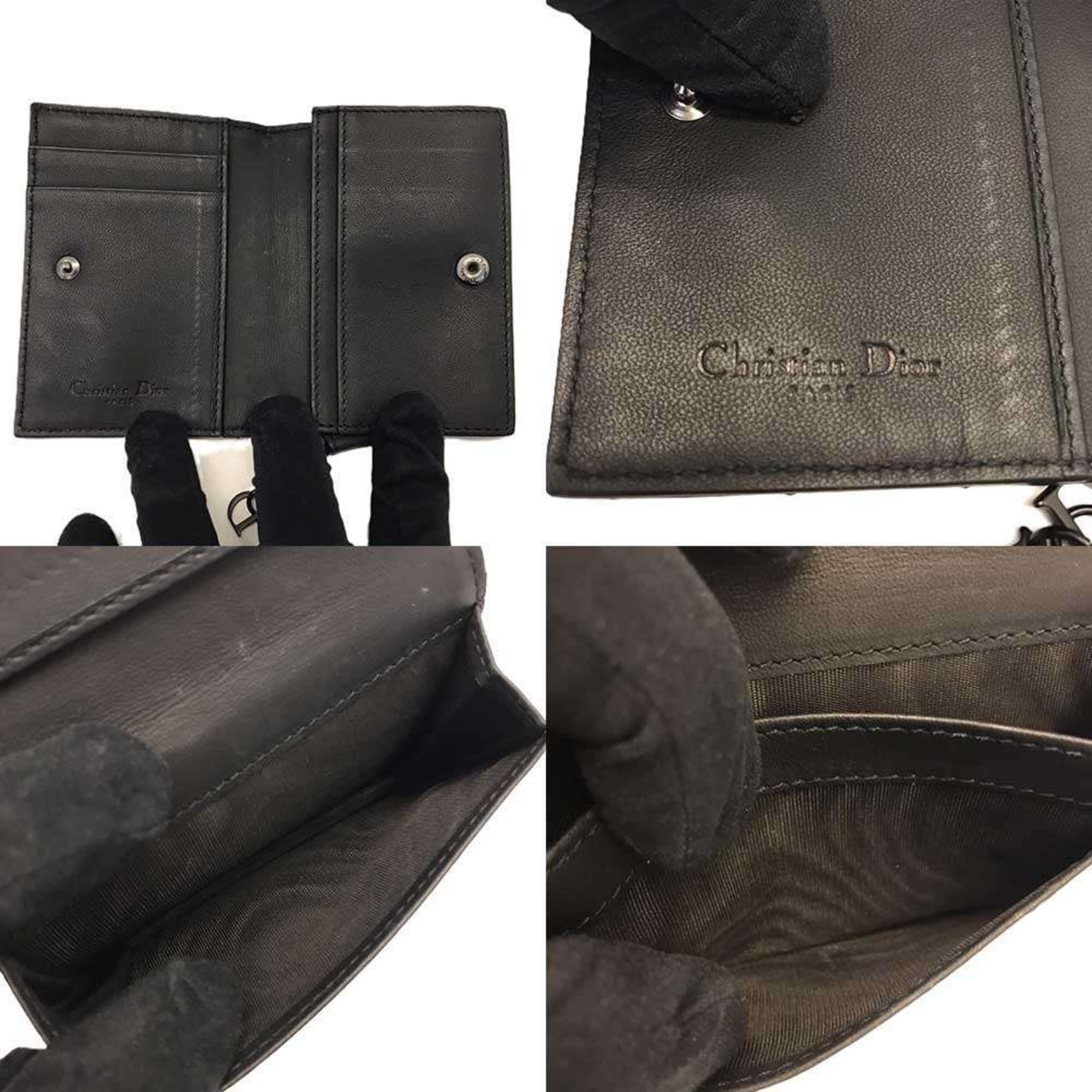 Dior Christian Dior Dior Lady Cannage Ultra Matte Calfskin Black Card Case S0011ONMJ DIOR Size ONE SIZE - 5 Thumbnail