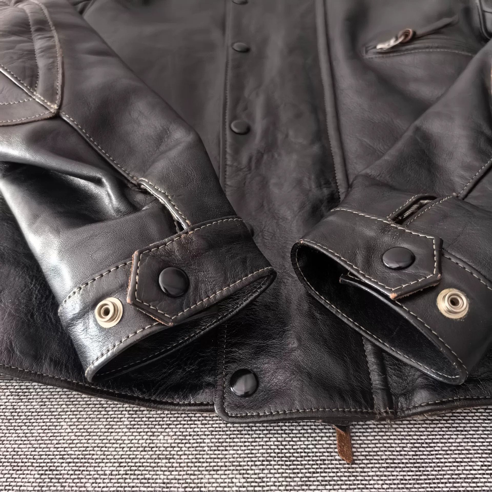 TOYS McCOY Toys McCoy Black Leather Racing Jacket Size US M / EU 48-50 / 2 - 4 Thumbnail