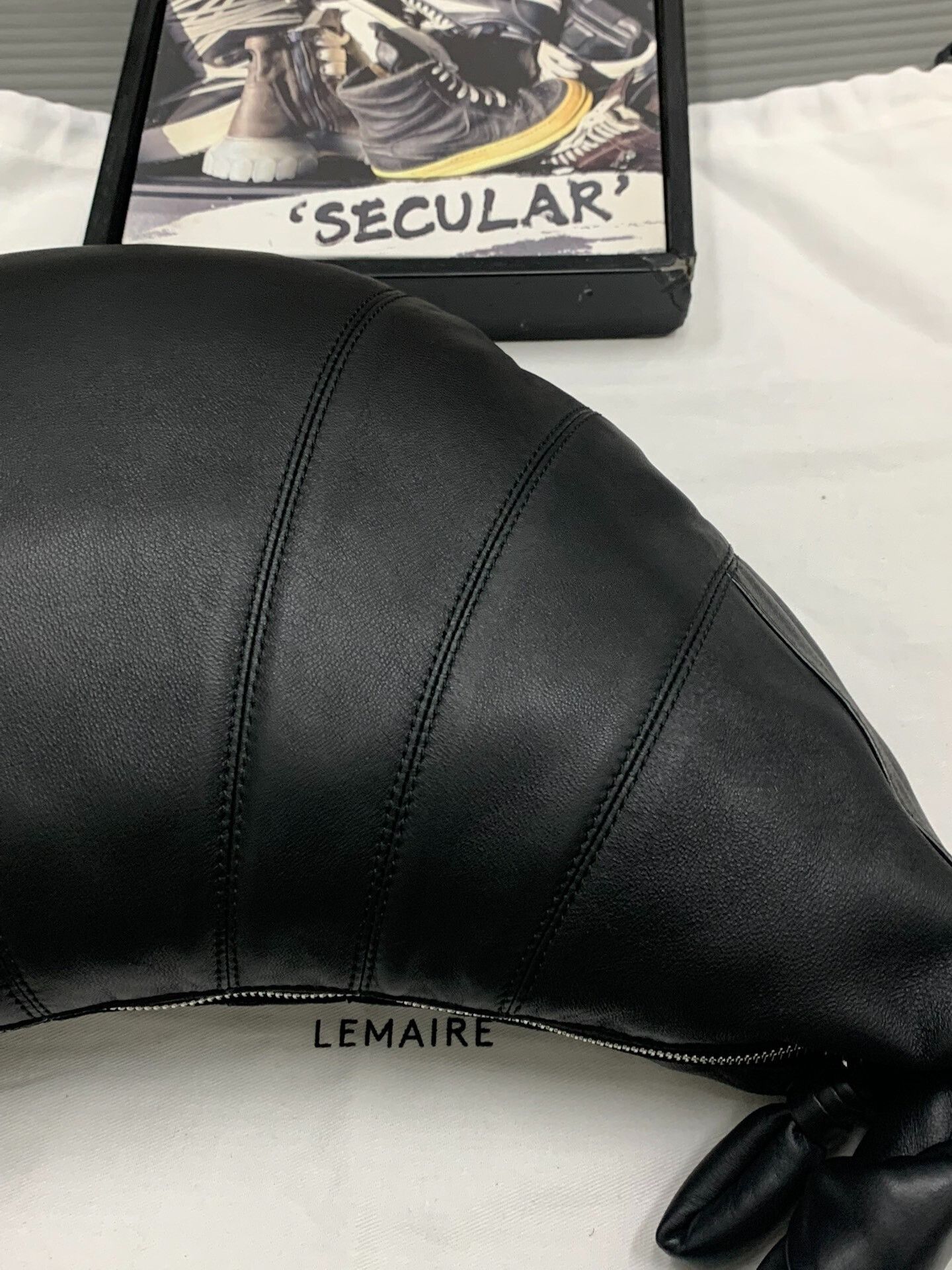 Lemaire large black hobo leather handbag by Lemaire Size ONE SIZE - 6 Thumbnail