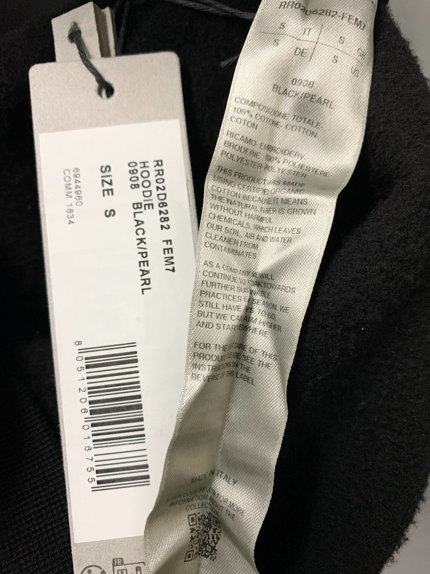 Rick Owens rick owens black embroidered logo hoodie Size US S / EU 44-46 / 1 - 5 Thumbnail