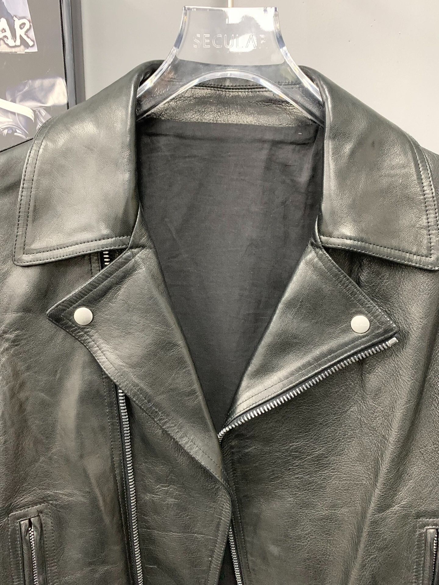 Rick Owens rick owens black leather motorcycle jacket Size US L / EU 52-54 / 3 - 4 Thumbnail