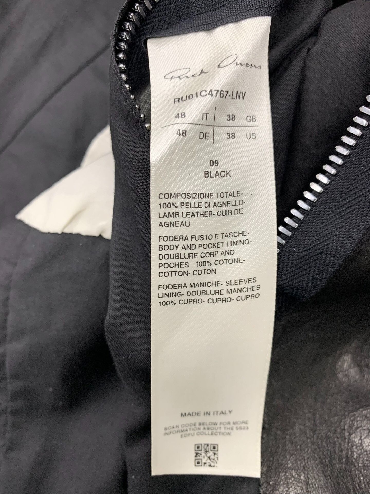 Rick Owens rick owens black leather motorcycle jacket Size US L / EU 52-54 / 3 - 8 Thumbnail