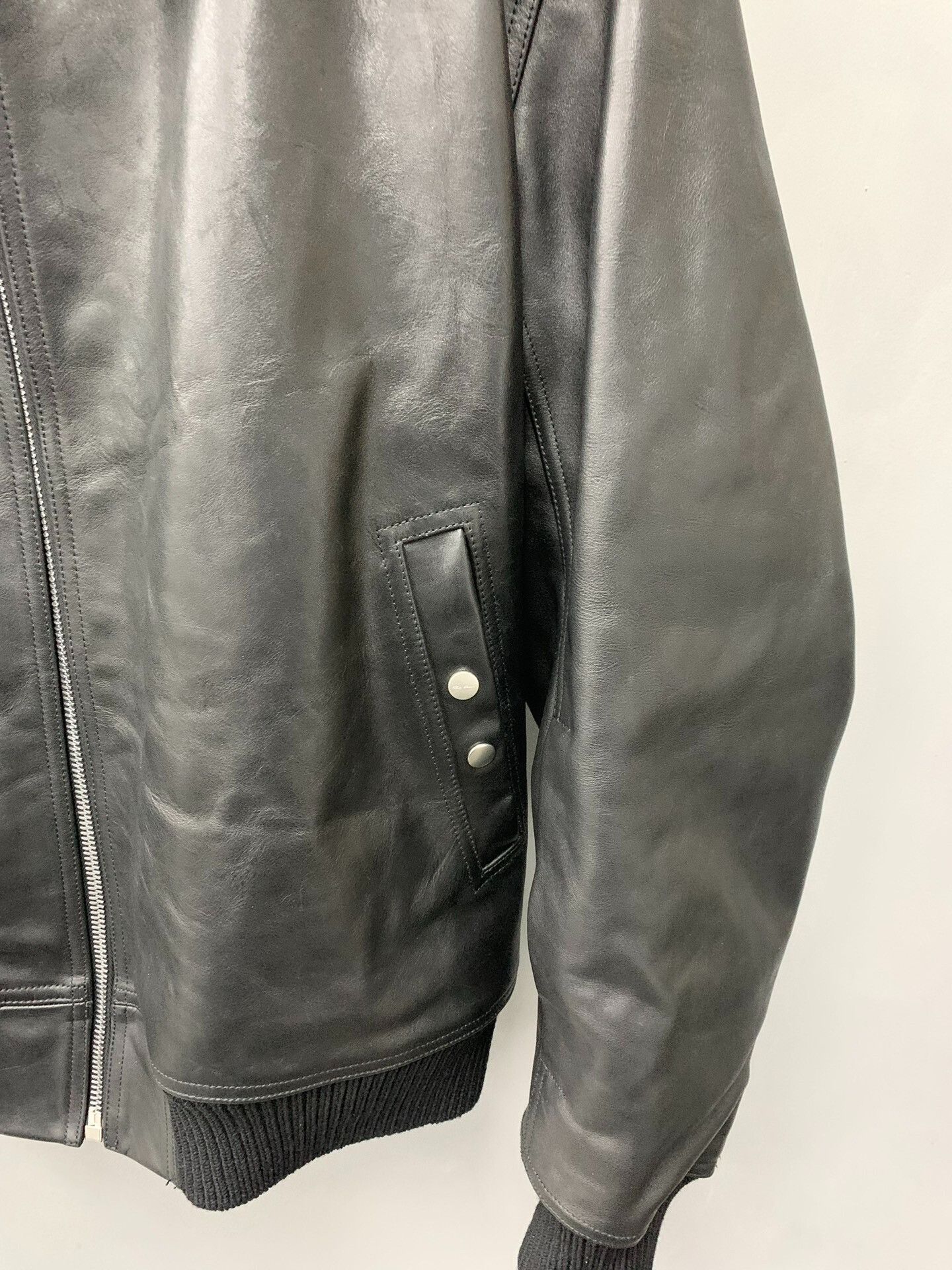 Rick Owens Rick Owens Black Leather Collared Jacket Size US L / EU 52-54 / 3 - 4 Thumbnail