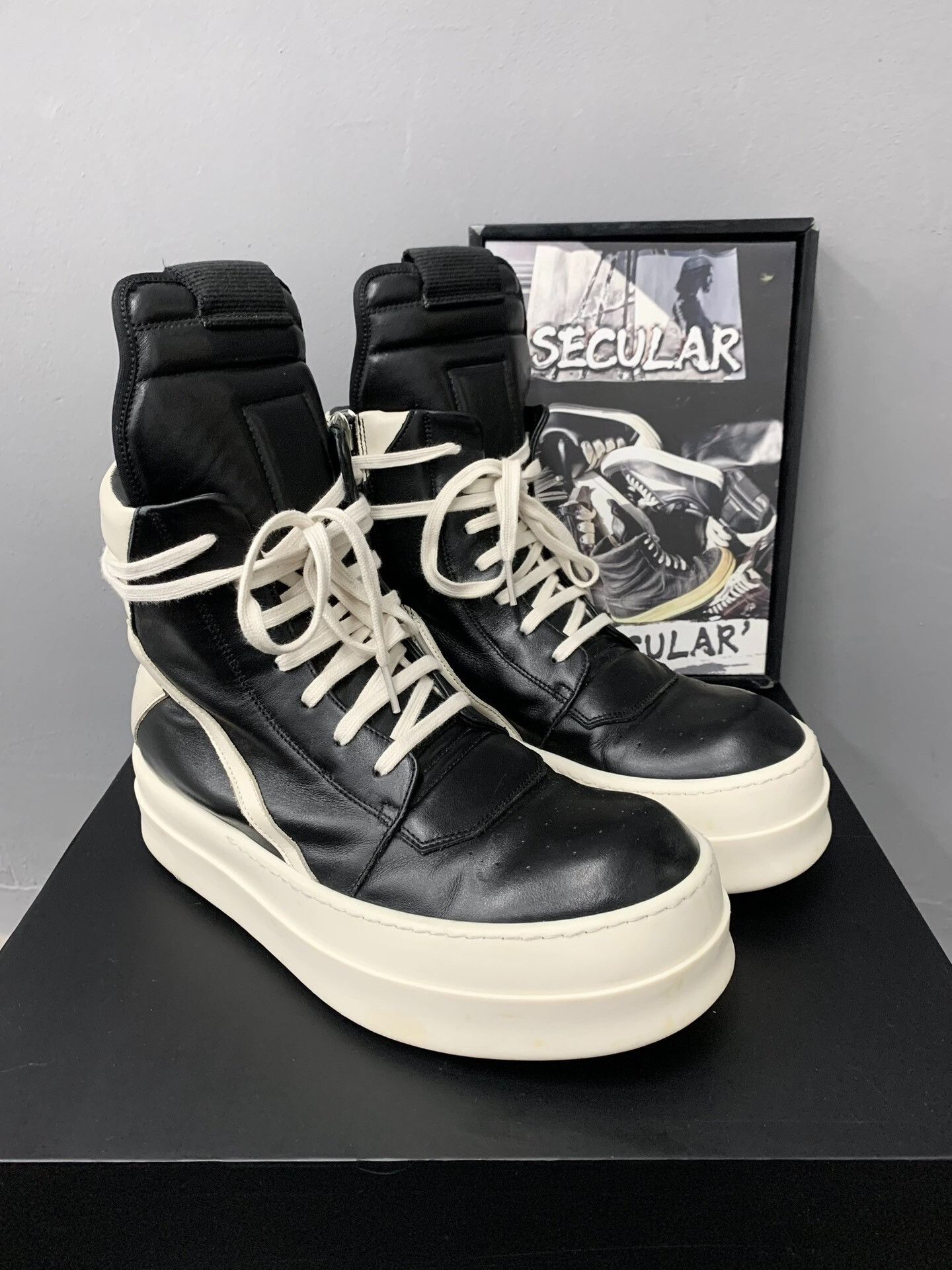 Rick Owens rick owens thick-soled sneakers in black and white Size US 8 / EU 41 - 2 Thumbnail