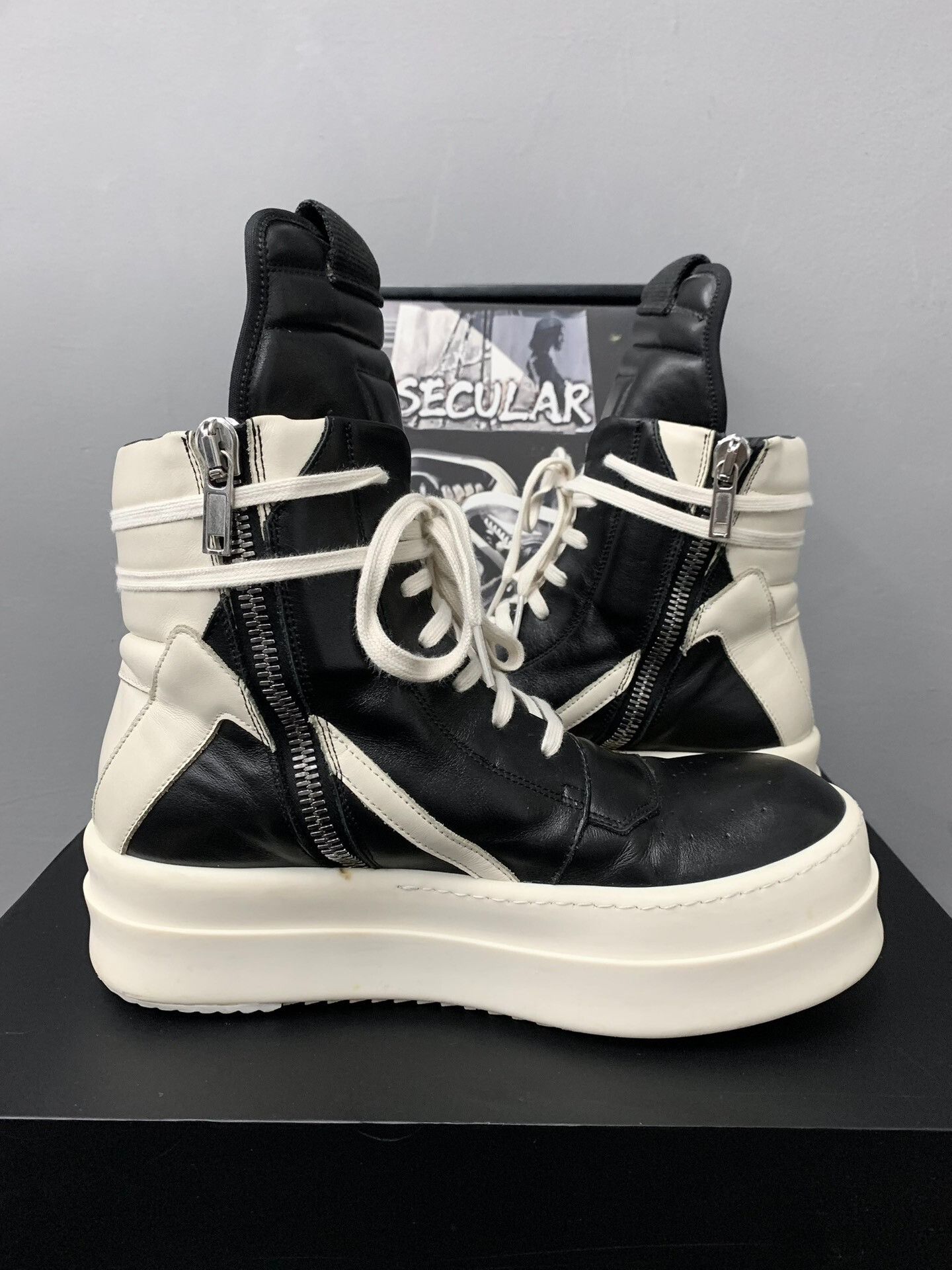 Rick Owens rick owens thick-soled sneakers in black and white Size US 8 / EU 41 - 4 Thumbnail