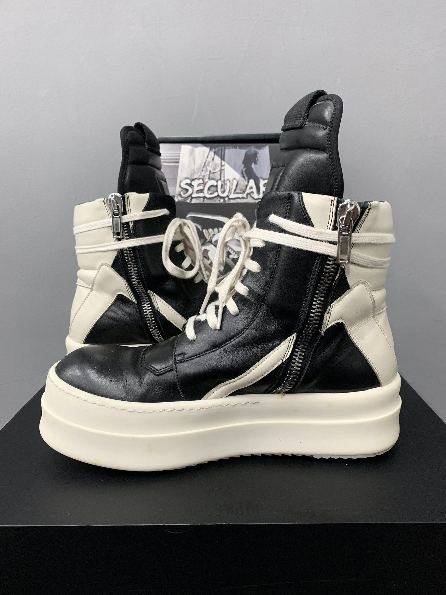 Rick Owens rick owens thick-soled sneakers in black and white Size US 8 / EU 41 - 5 Thumbnail