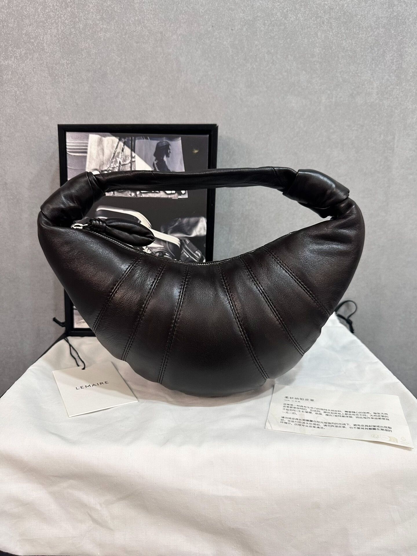 Lemaire Lemaire Mini Hobo Bag in Dark Chocolate Size ONE SIZE - 5 Thumbnail