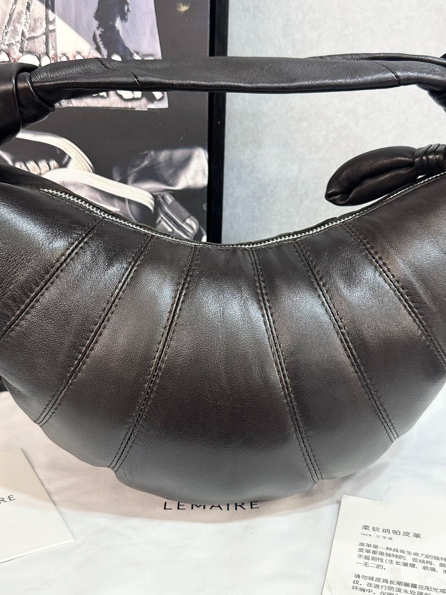 Lemaire Lemaire Mini Hobo Bag in Dark Chocolate Size ONE SIZE - 6 Thumbnail