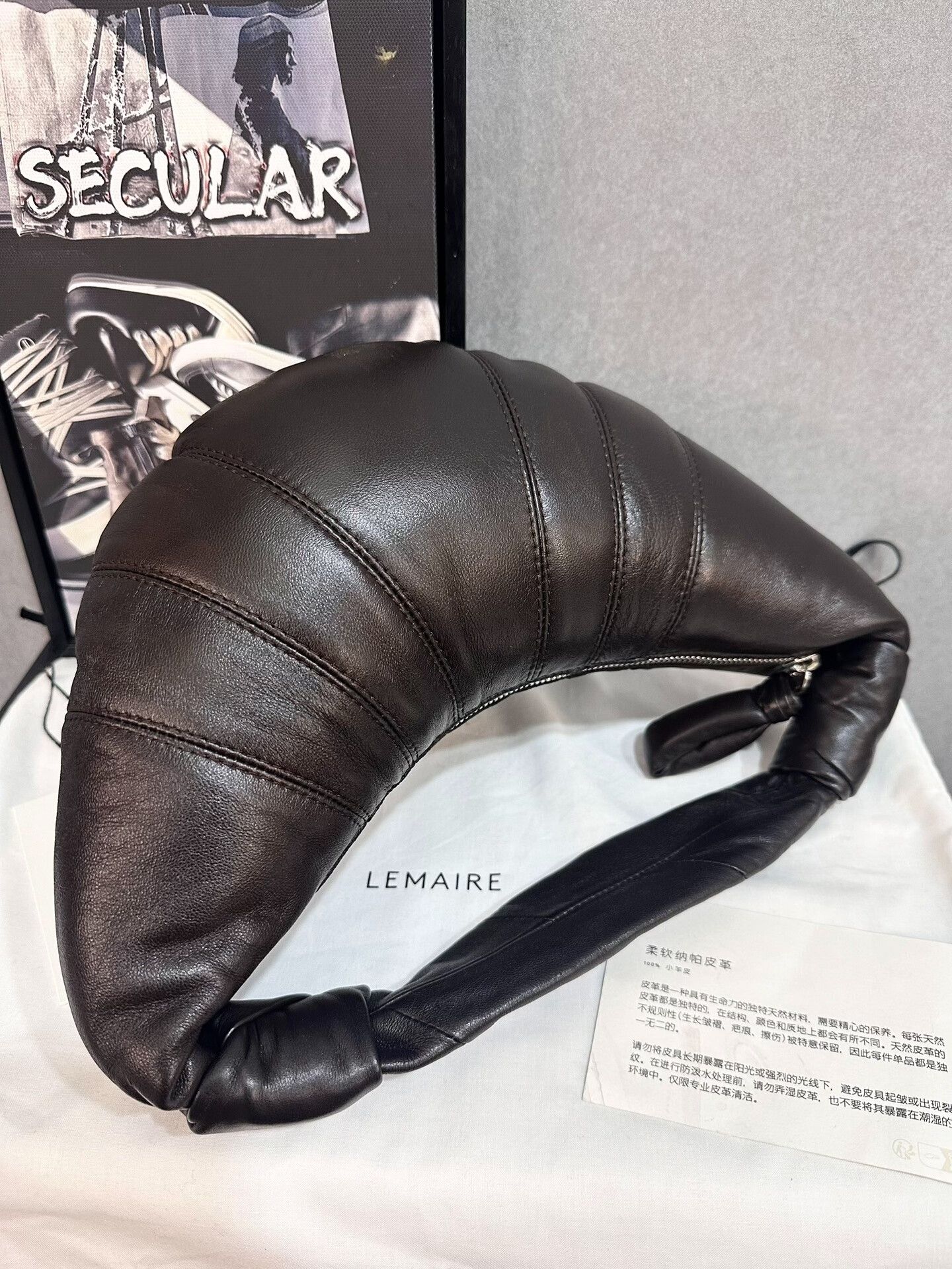 Lemaire Lemaire Mini Hobo Bag in Dark Chocolate Size ONE SIZE - 2 Thumbnail