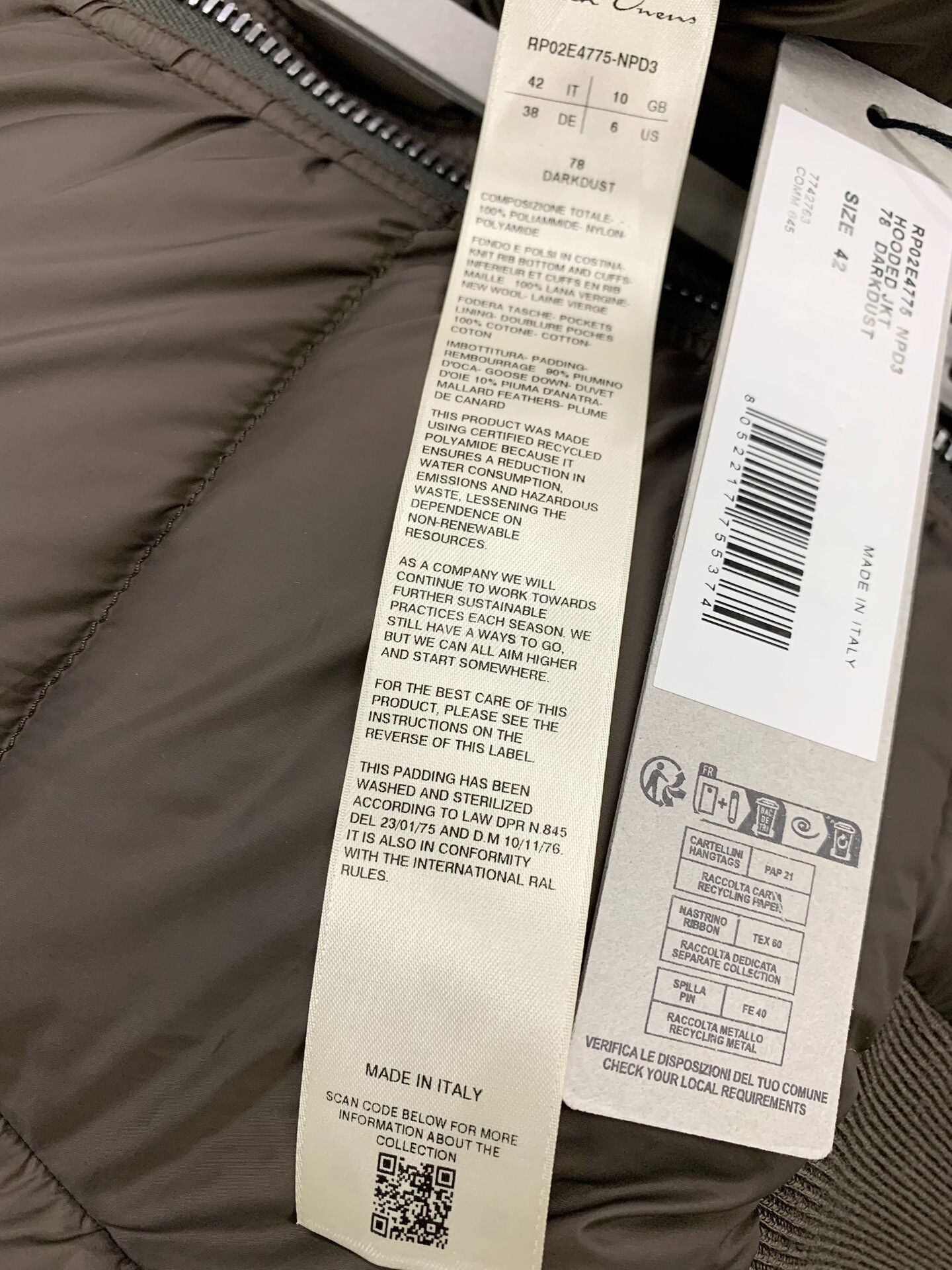 Rick Owens Rick Owens Hooded Puffer Jacket in Brown Size L / US 10 / IT 46 - 5 Thumbnail