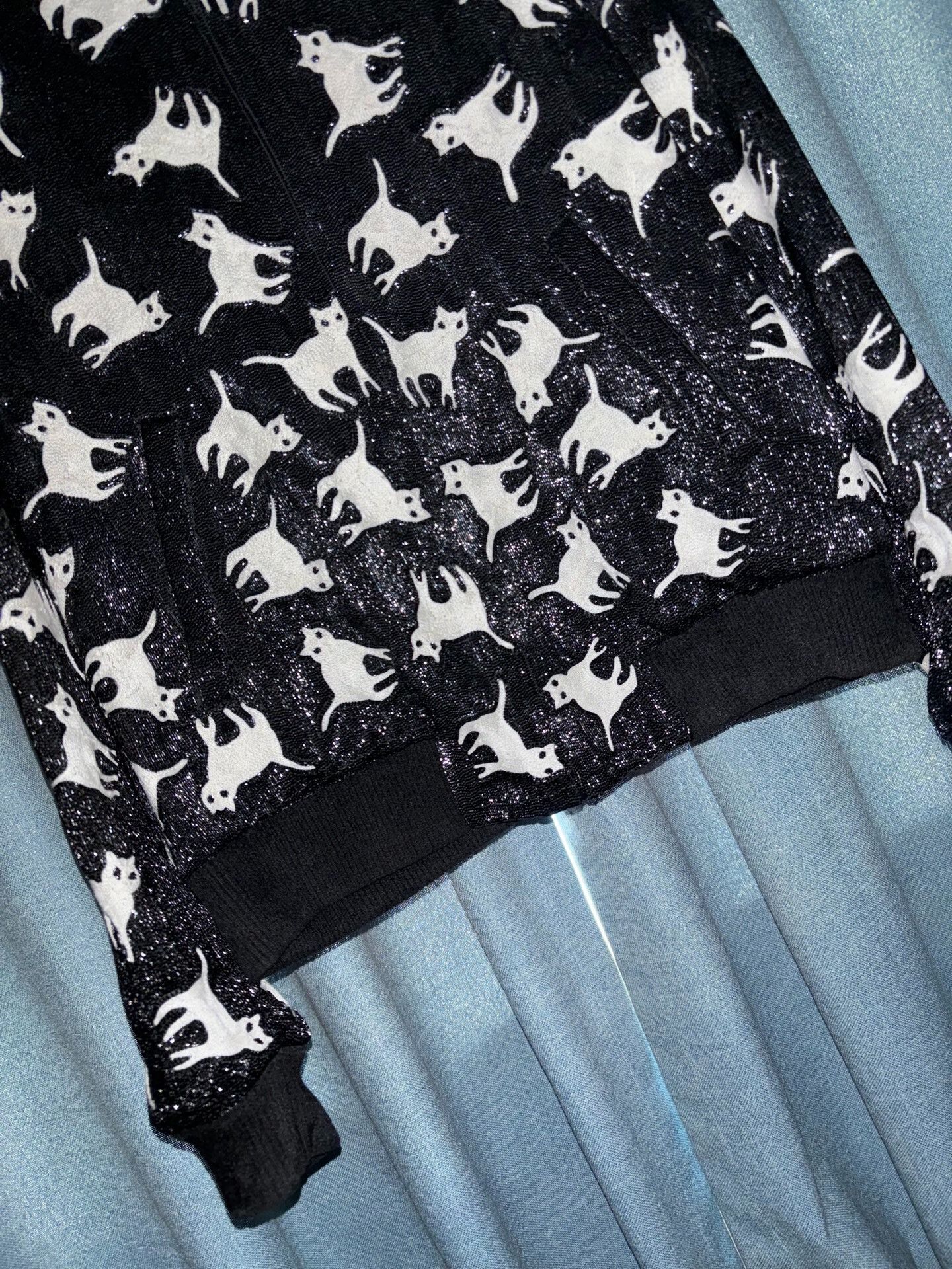 Saint Laurent Paris Saint Laurent Black Sequin Cat Embroidered Jacket Size L / US 10 / IT 46 - 6 Thumbnail
