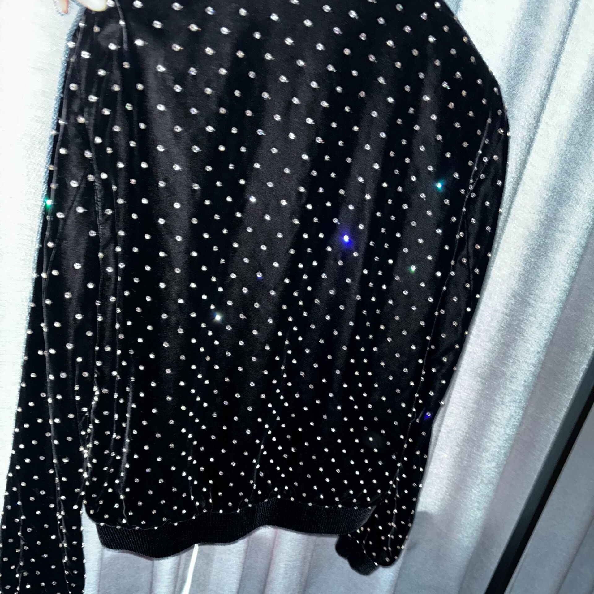 Saint Laurent Paris black velvet embellished bomber jacket Size US L / EU 52-54 / 3 - 2 Thumbnail
