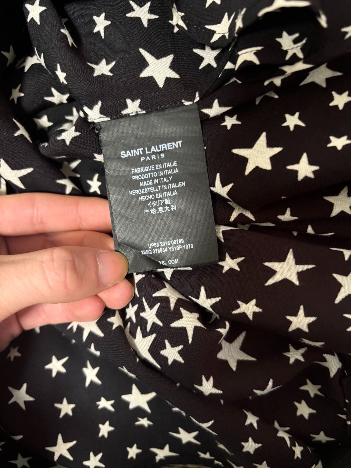 Saint Laurent Paris black and white star print shirt Size US M / EU 48-50 / 2 - 6 Thumbnail