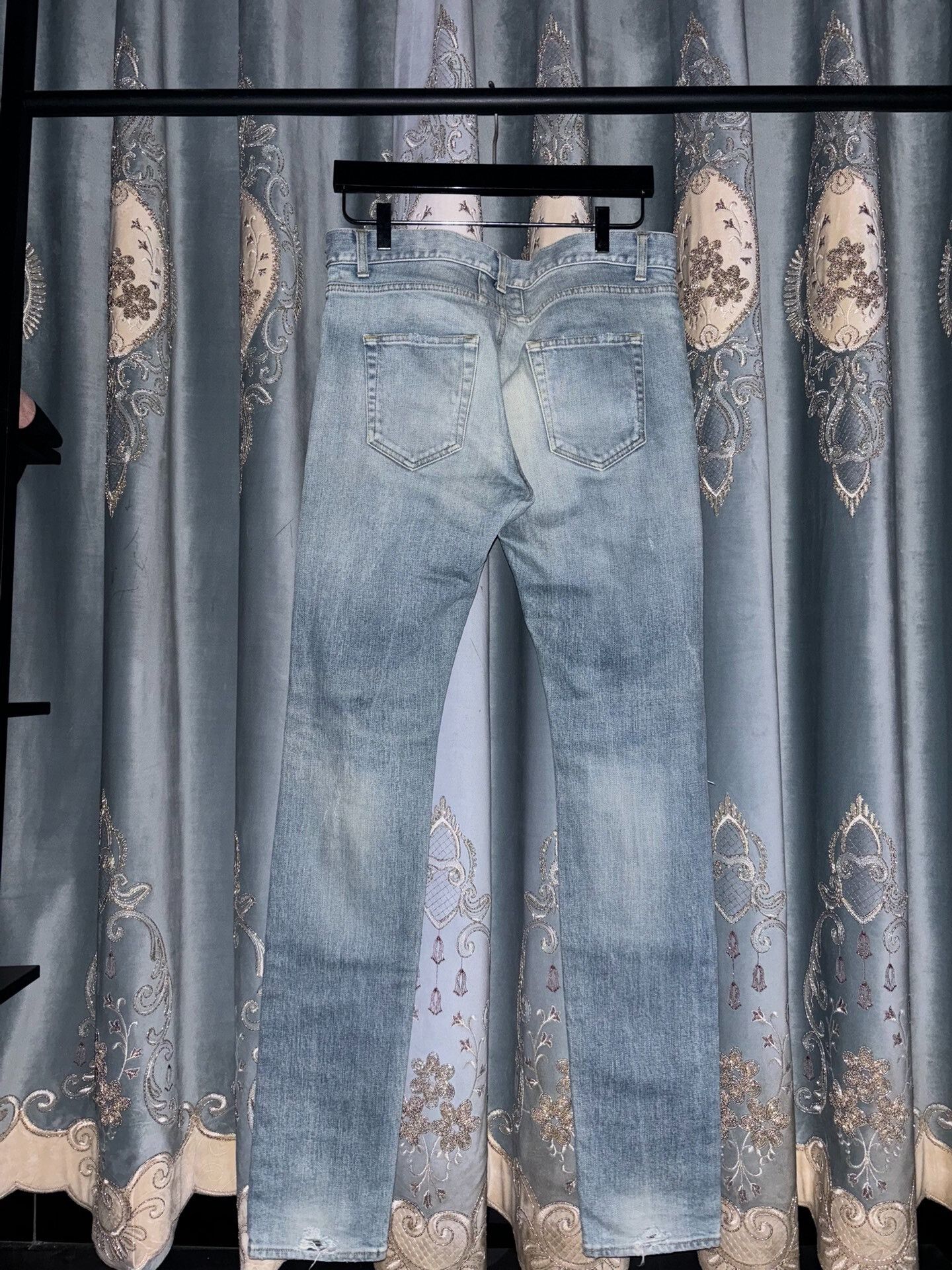 Saint Laurent Paris light blue distressed skinny jeans by saint laurent Size US 31 - 2 Thumbnail