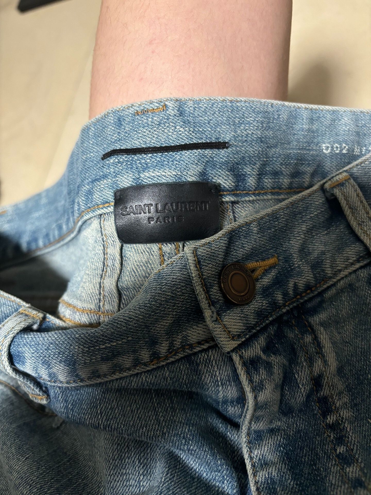 Saint Laurent Paris light blue distressed skinny jeans by saint laurent Size US 31 - 3 Thumbnail