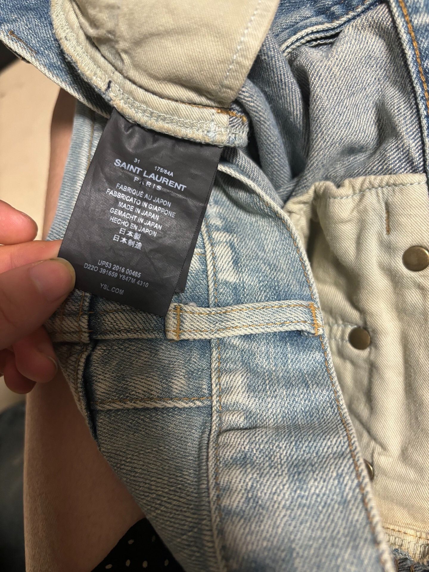 Saint Laurent Paris light blue distressed skinny jeans by saint laurent Size US 31 - 5 Thumbnail