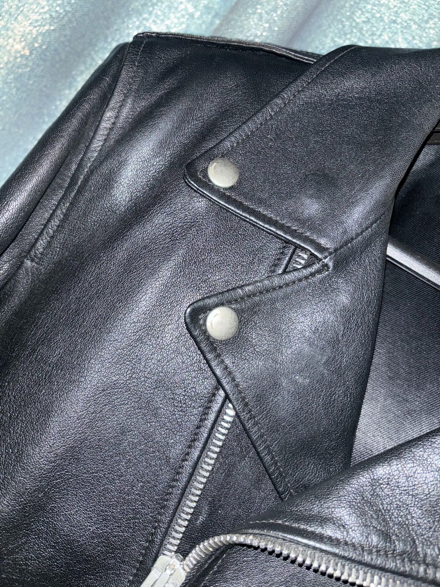Saint Laurent Paris black lambskin biker jacket by saint laurent Size US L / EU 52-54 / 3 - 3 Thumbnail