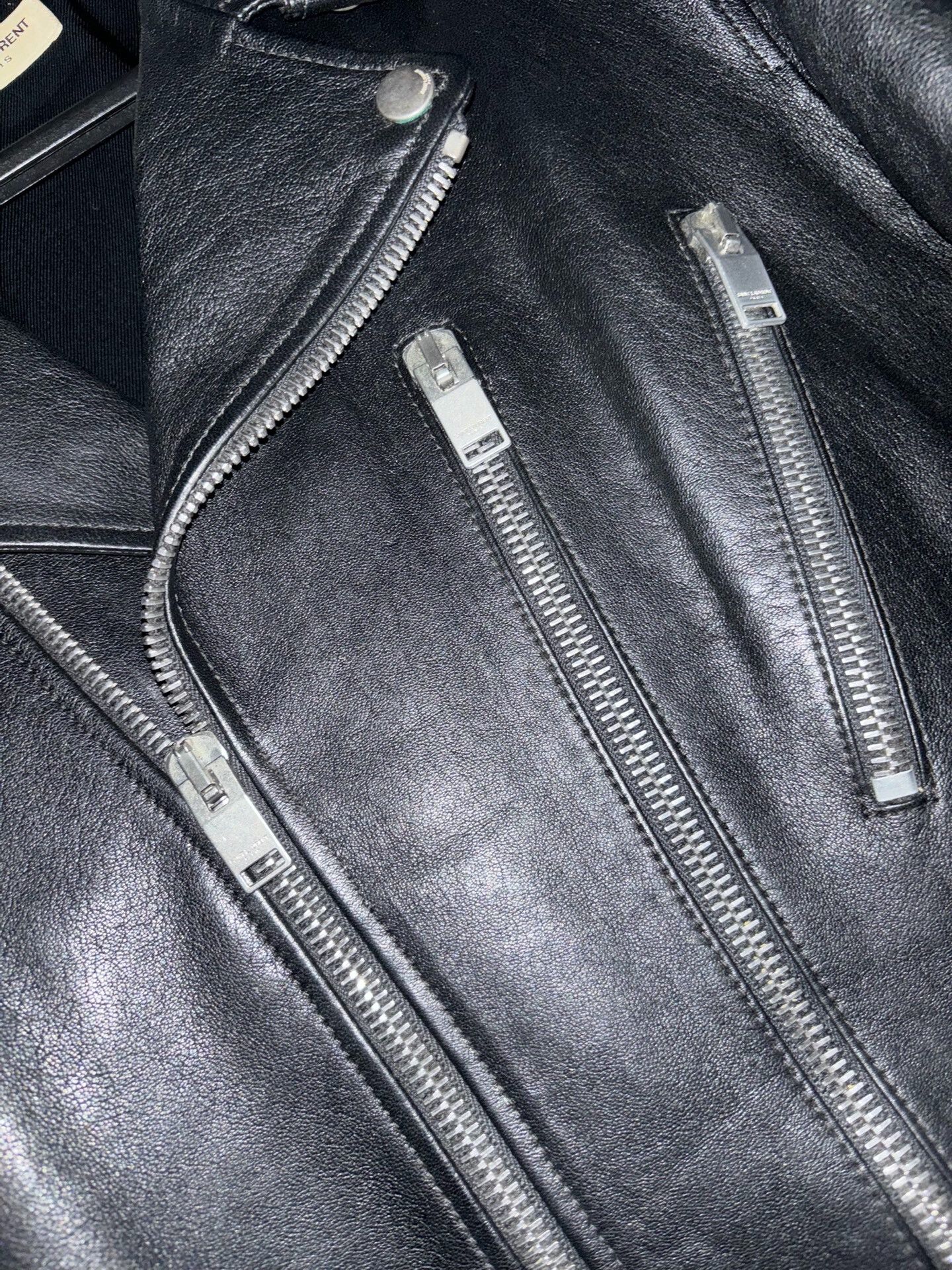 Saint Laurent Paris black lambskin biker jacket by saint laurent Size US L / EU 52-54 / 3 - 5 Thumbnail