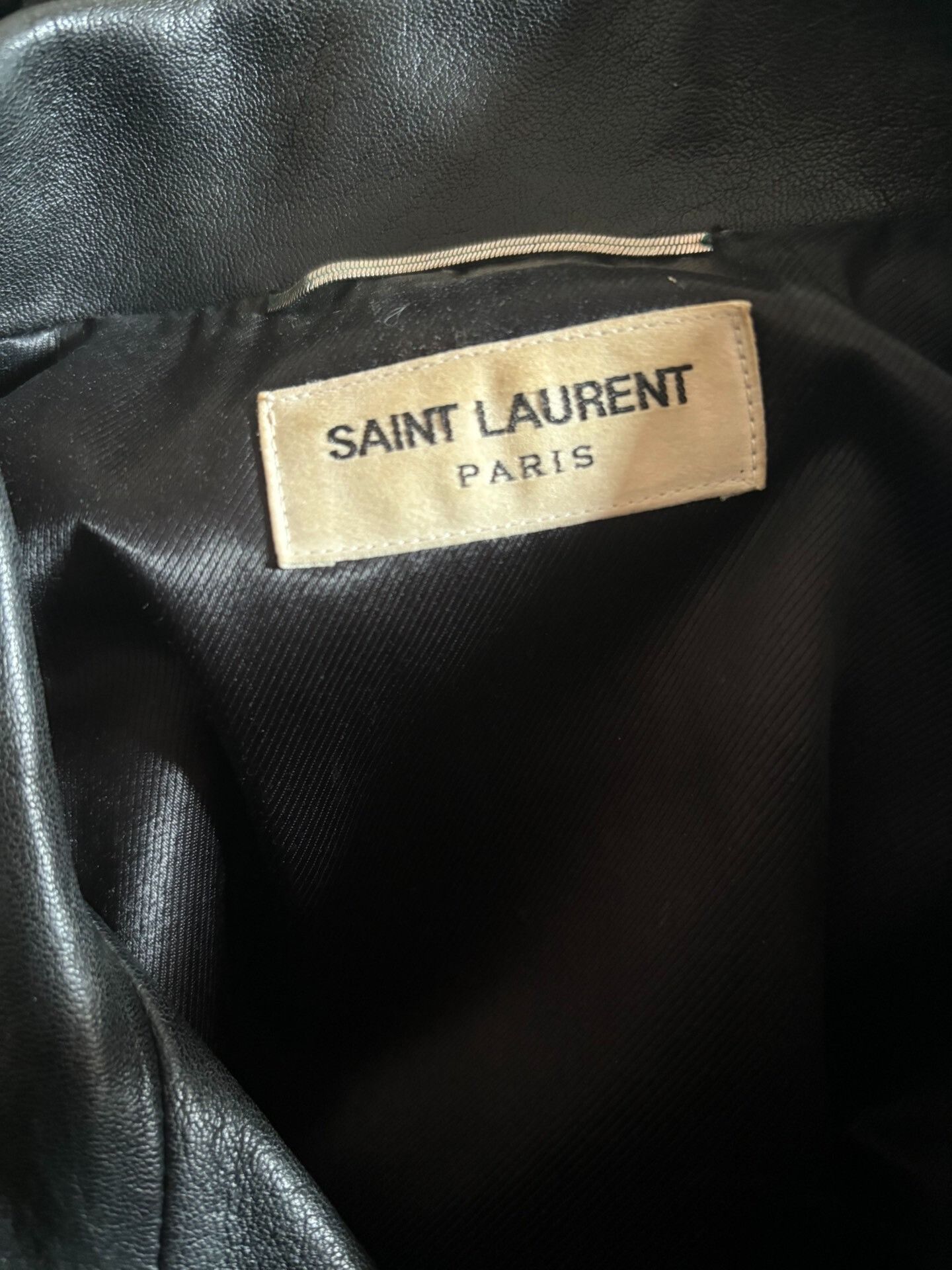 Saint Laurent Paris black lambskin biker jacket by saint laurent Size US L / EU 52-54 / 3 - 7 Thumbnail
