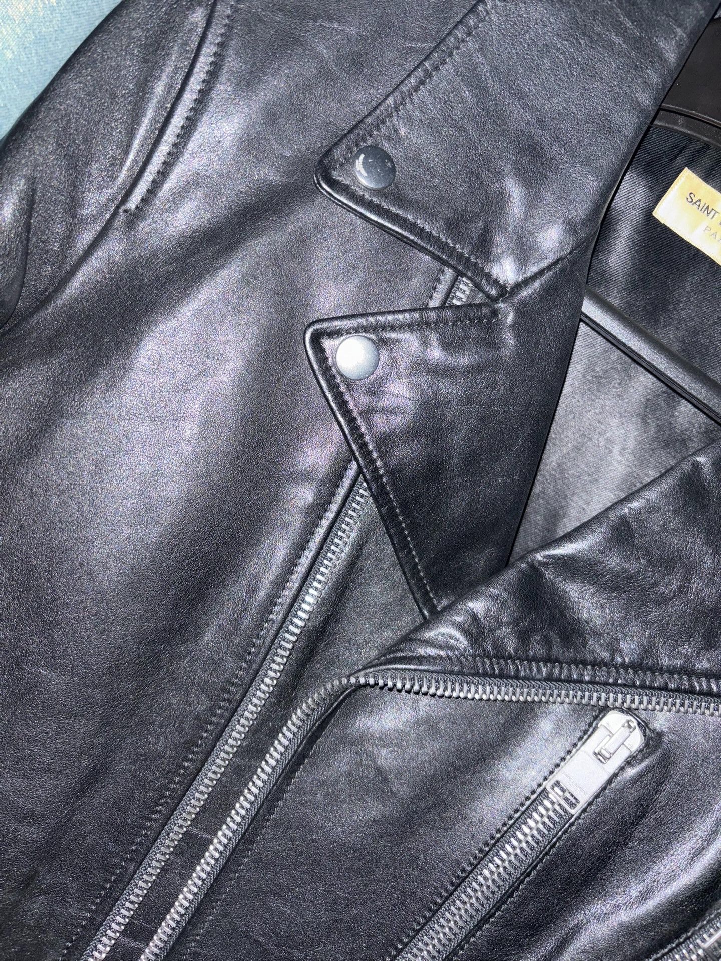 Saint Laurent Paris saint laurent black leather biker jacket Size US L / EU 52-54 / 3 - 3 Thumbnail