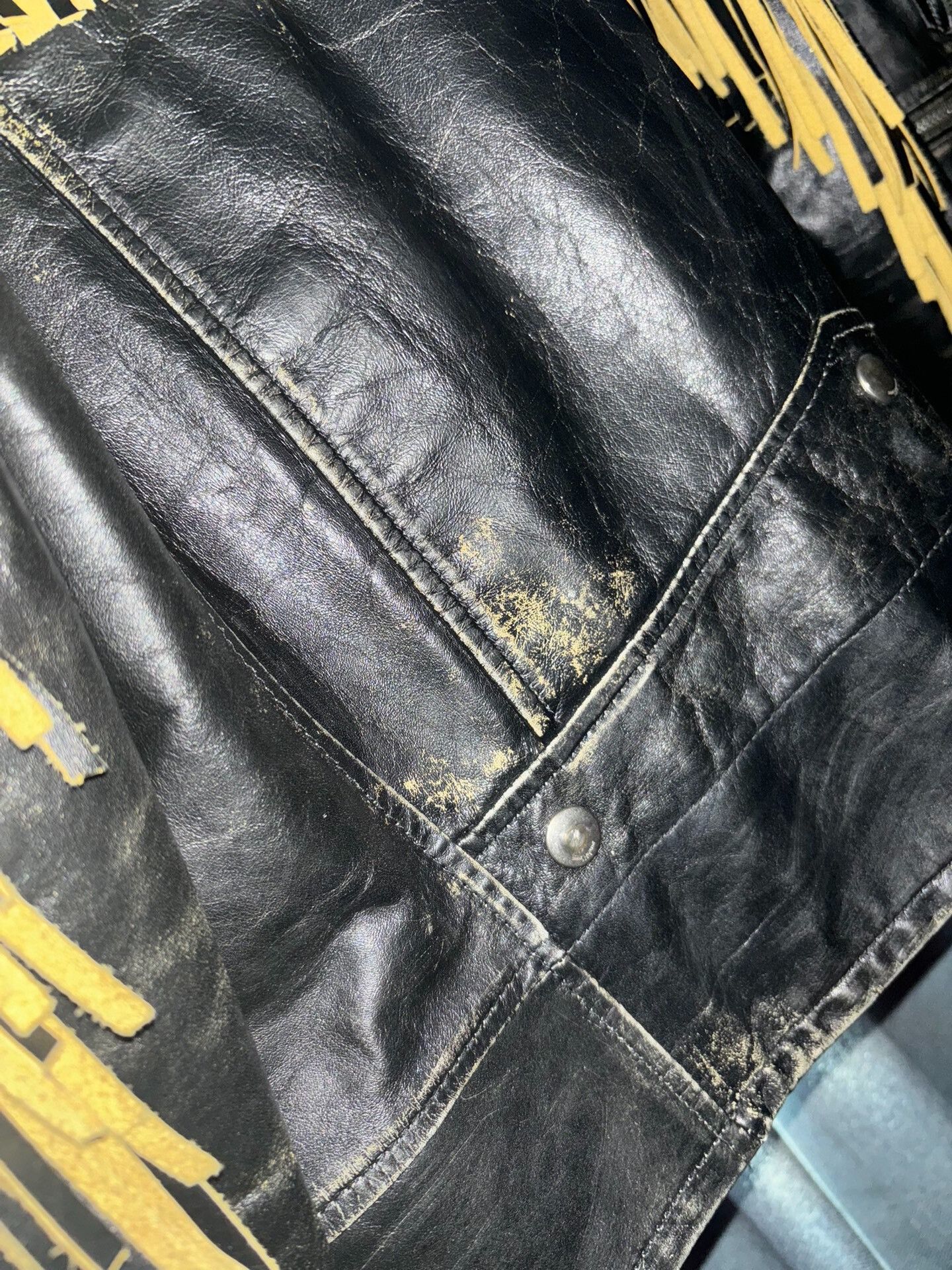 Saint Laurent Paris saint laurent distressed fringe leather jacket Size US L / EU 52-54 / 3 - 6 Thumbnail