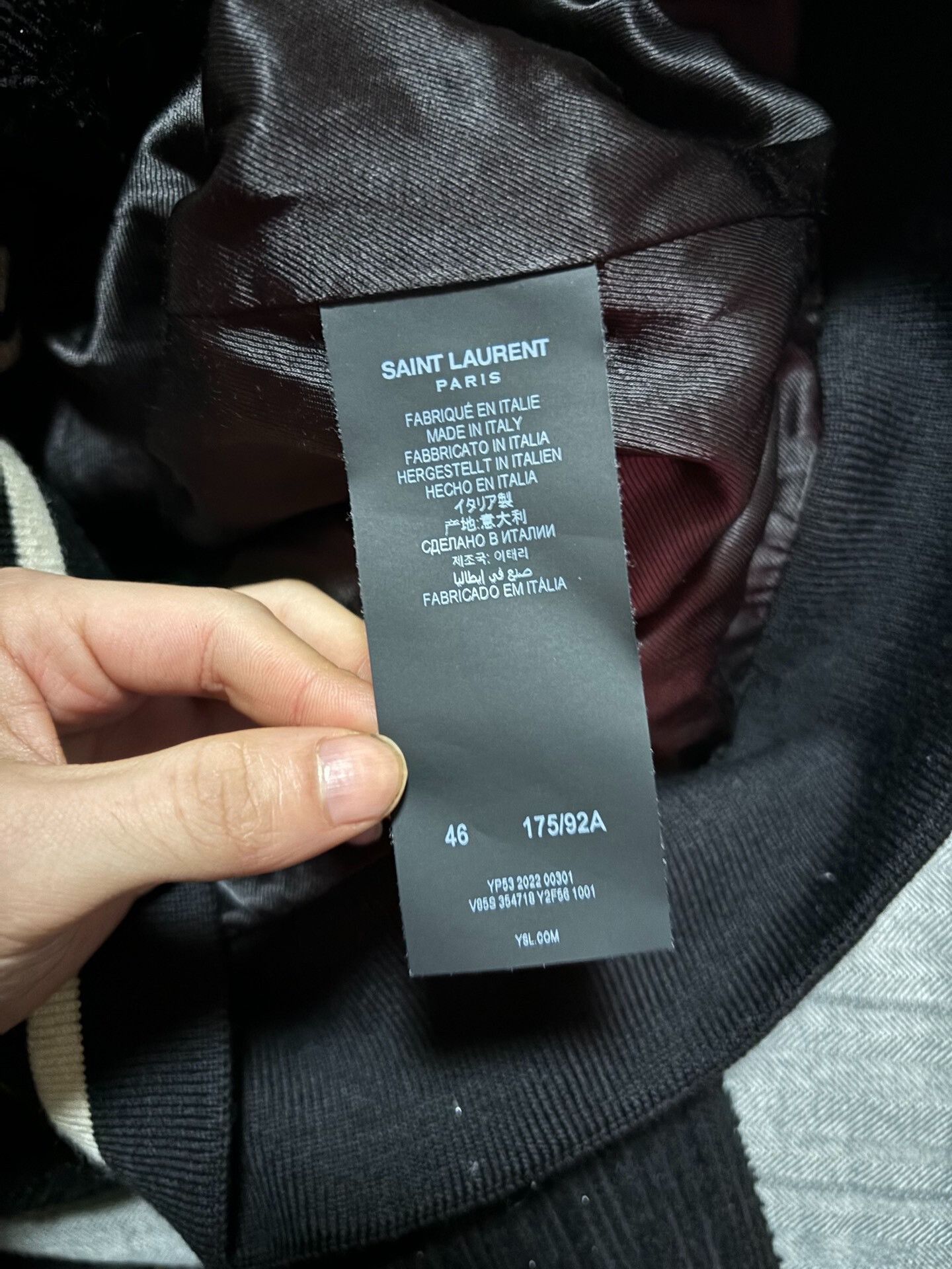 Saint Laurent Paris Saint Laurent Black Sparkle Baseball Jacket Size US L / EU 52-54 / 3 - 8 Thumbnail