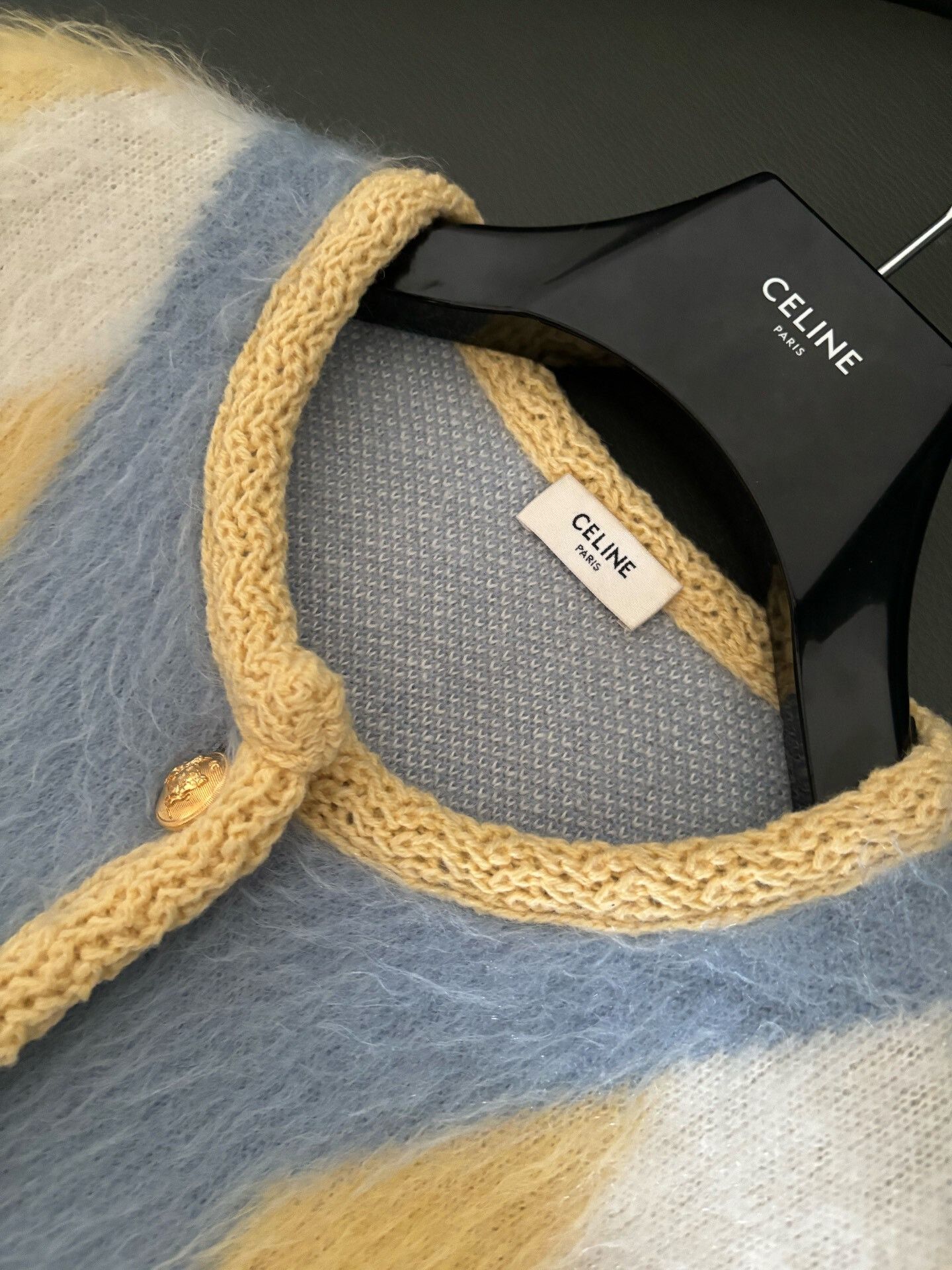 Celine celine 2022ss yellow cardigan with diamonds Size XS / US 0-2 / IT 36-38 - 3 Thumbnail