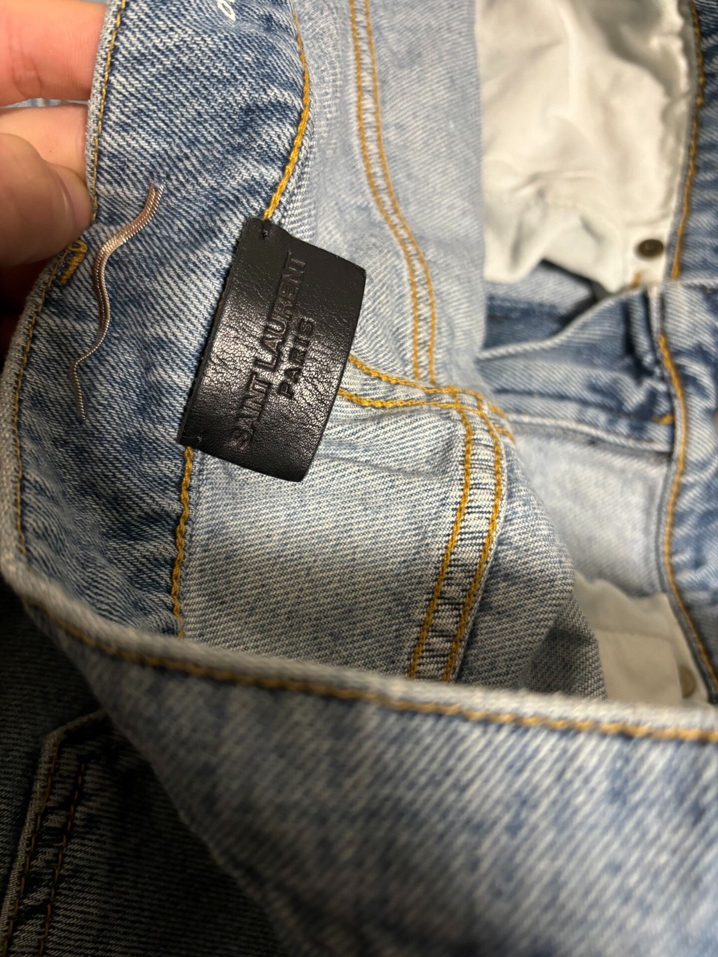 Saint Laurent Paris Saint Laurent Light Blue Ripped Jeans Size US 30 / EU 46 - 3 Thumbnail