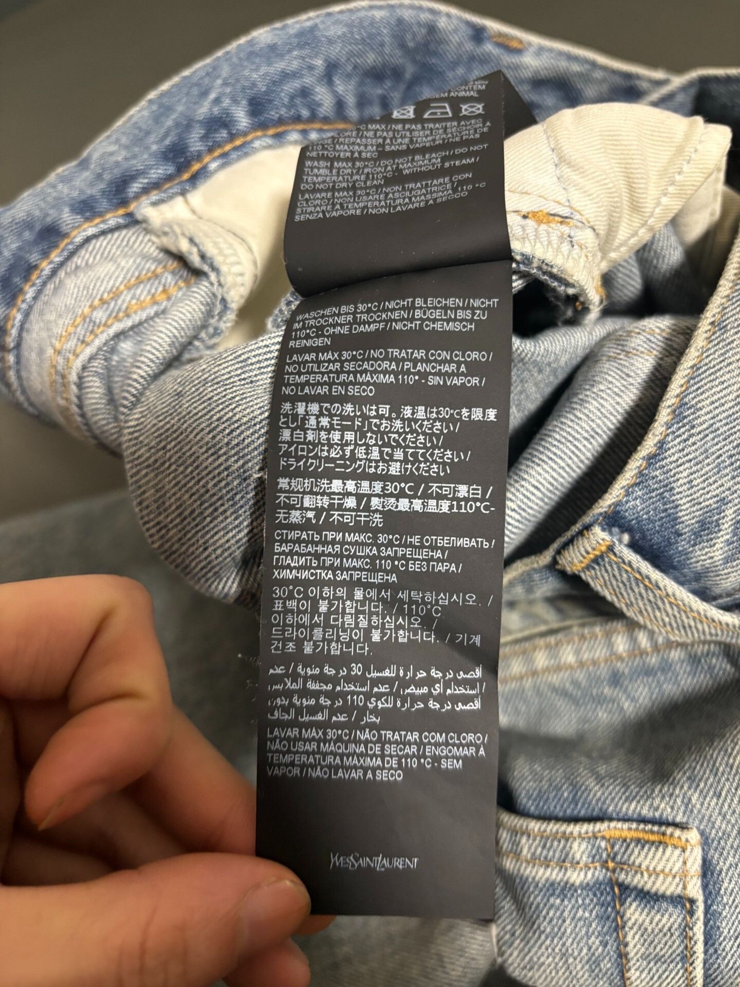 Saint Laurent Paris Saint Laurent Distressed Knee Denim Pants Size US 31 - 6 Thumbnail