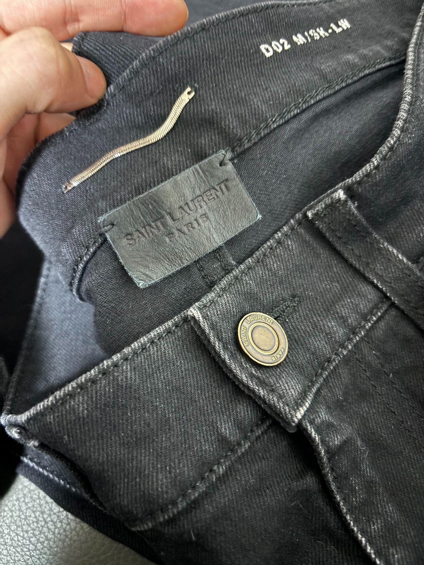 Saint Laurent Paris Saint Laurent Black Gray Vintage Denim Pants Size US 32 / EU 48 - 3 Thumbnail