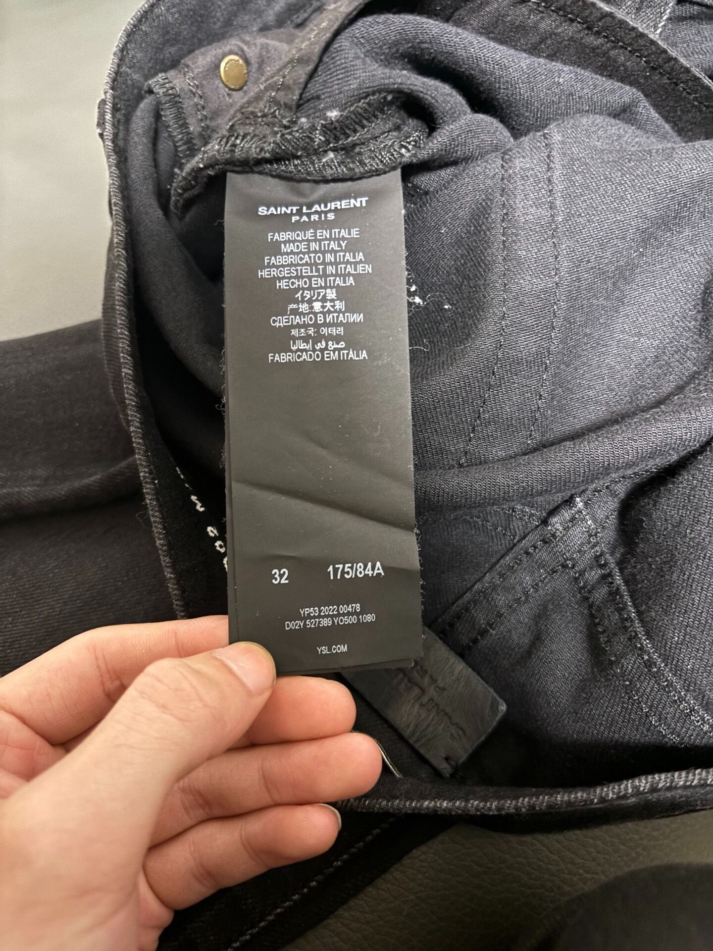 Saint Laurent Paris Saint Laurent Black Gray Vintage Denim Pants Size US 32 / EU 48 - 5 Thumbnail