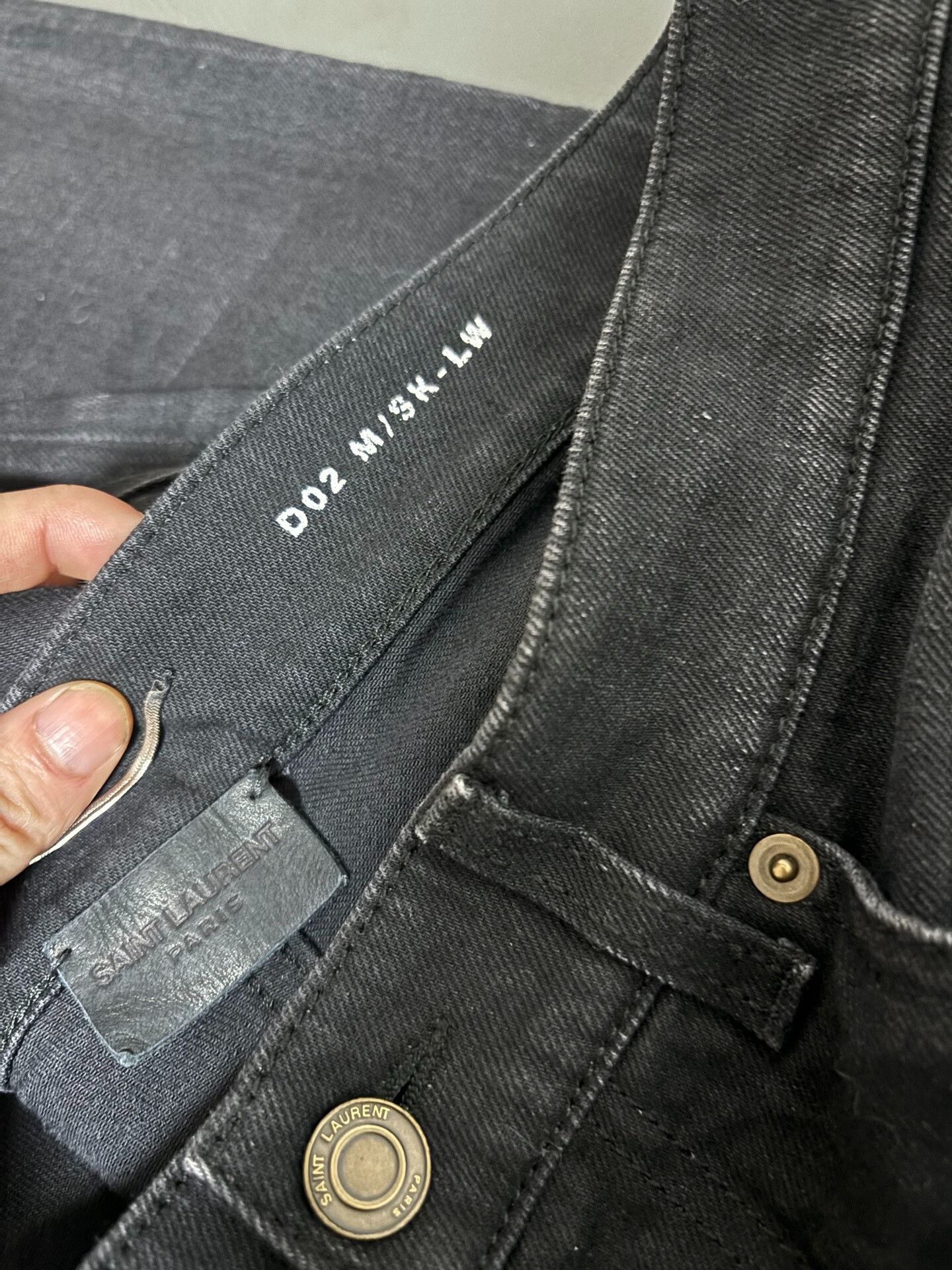 Saint Laurent Paris Saint Laurent Black Gray Vintage Denim Pants Size US 32 / EU 48 - 4 Thumbnail