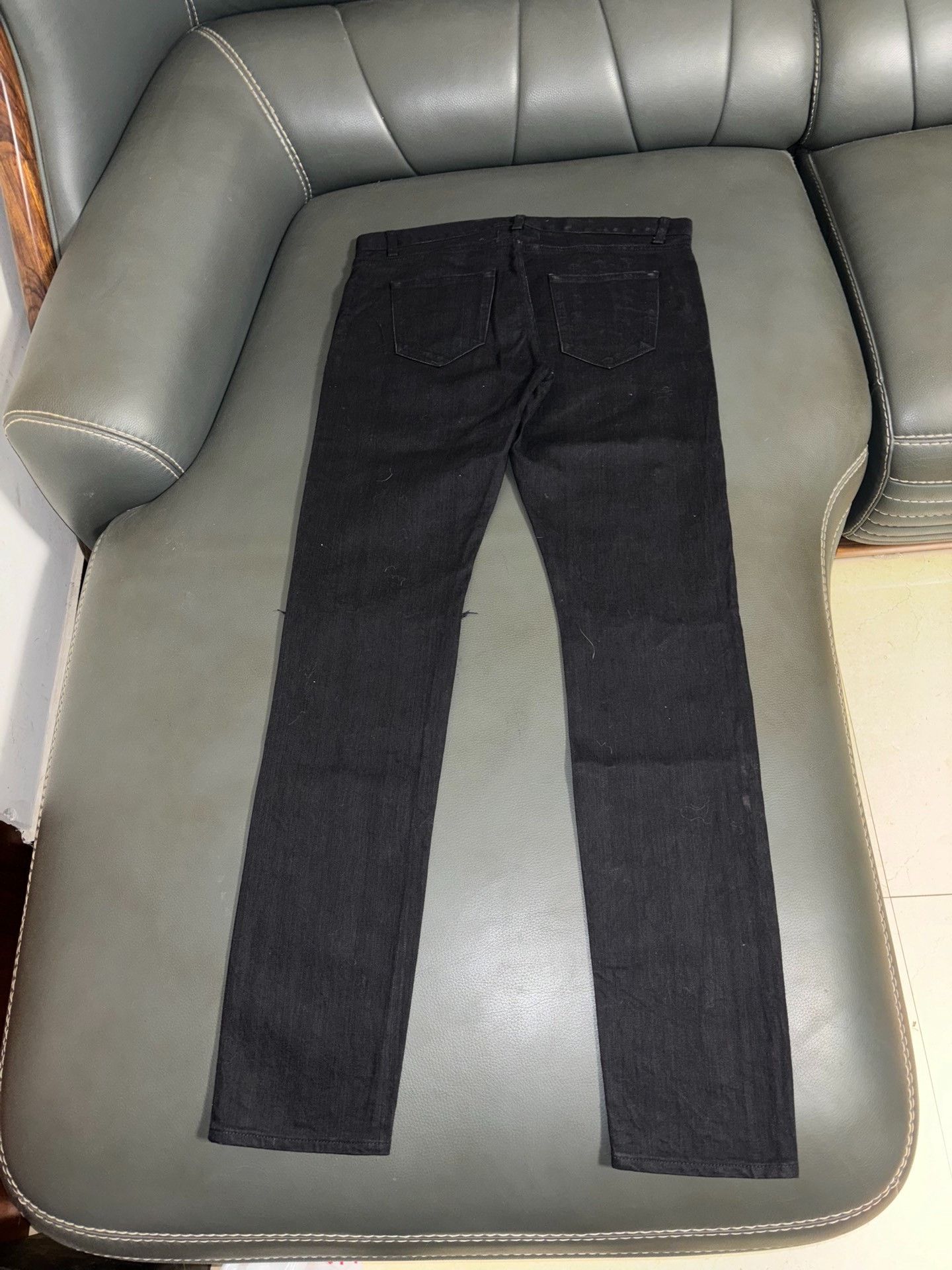 Saint Laurent Paris Saint Laurent Black Distressed Denim Pants Size US 33 - 2 Thumbnail