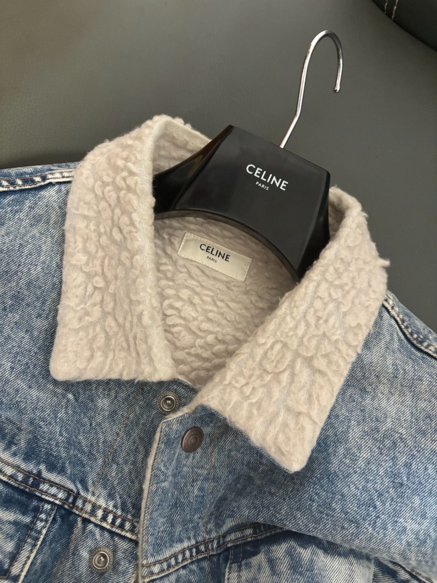 Celine Celine 2021FW Shearling Denim Jacket Size US L / EU 52-54 / 3 - 2 Thumbnail