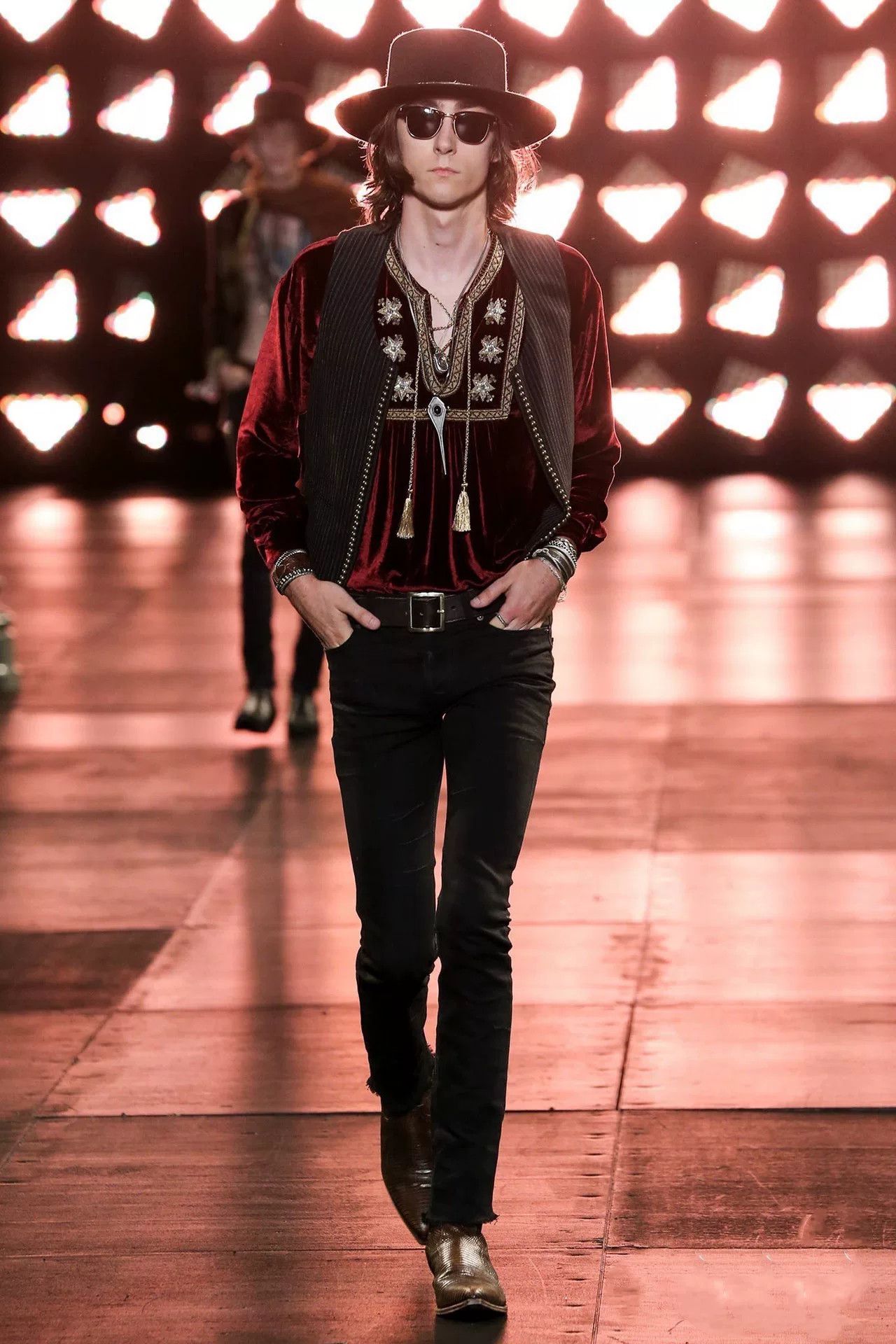 Saint Laurent Paris Saint Laurent Velvet Starburst Shirt Size US M / EU 48-50 / 2 - 7 Thumbnail