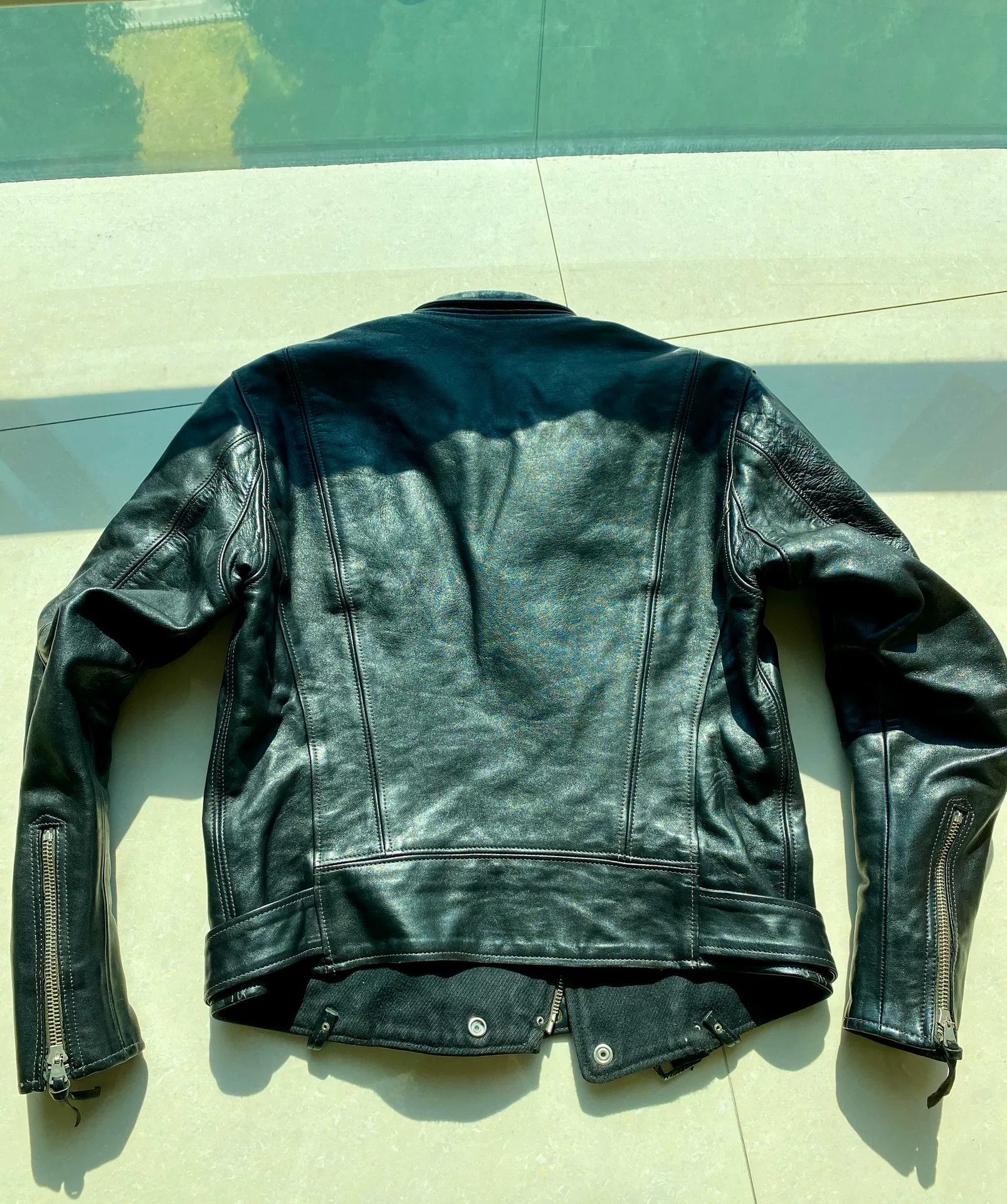 Freewheelers black leather biker jacket with detailed embellishments Size US M / EU 48-50 / 2 - 2 Thumbnail