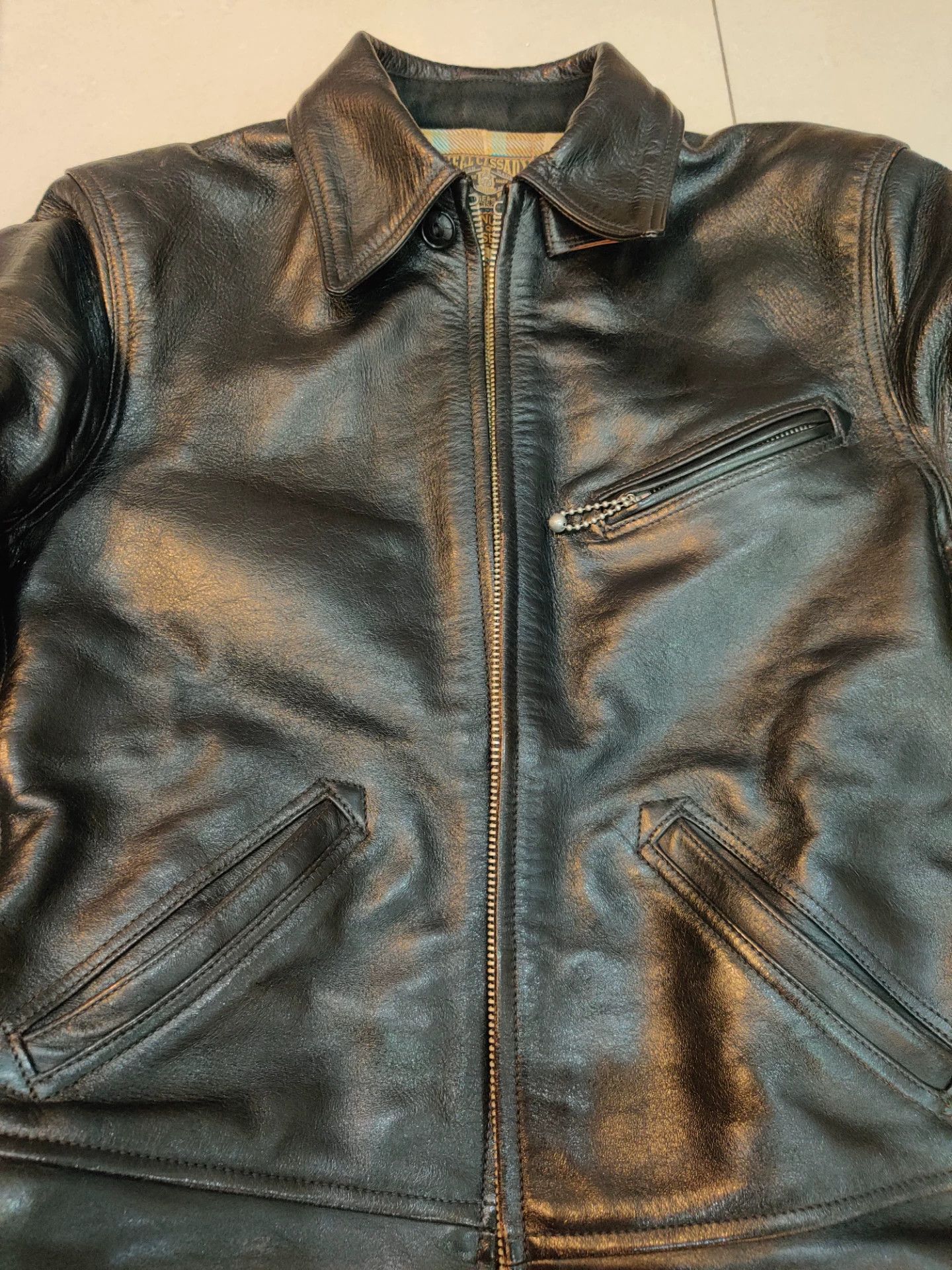 Freewheelers bootleggers 1930 leather jacket with skull design Size US M / EU 48-50 / 2 - 5 Thumbnail
