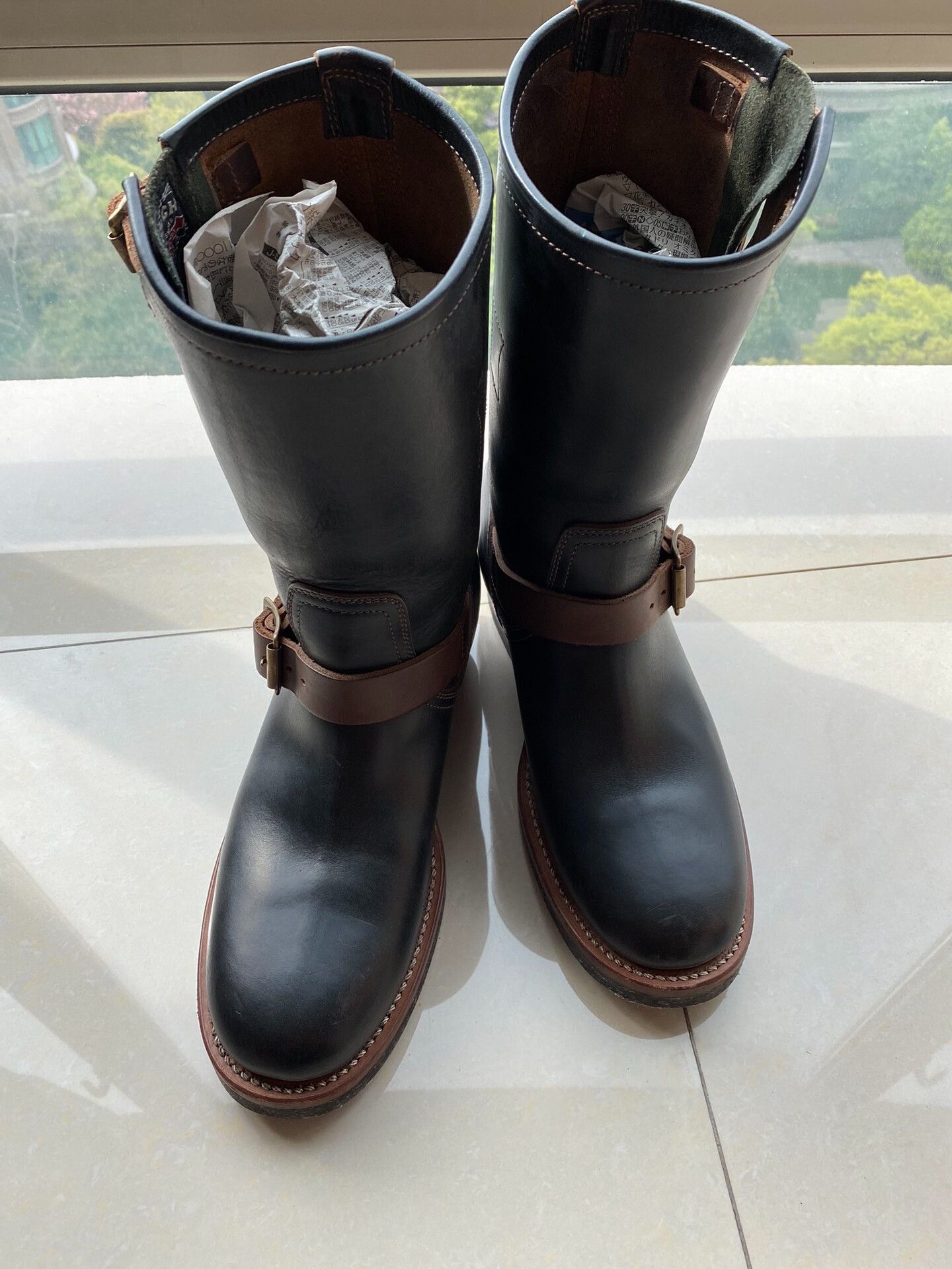 Clinch Boots clinch engineer leather boots with brass buckle Size US 7.5 / EU 40-41 - 2 Thumbnail