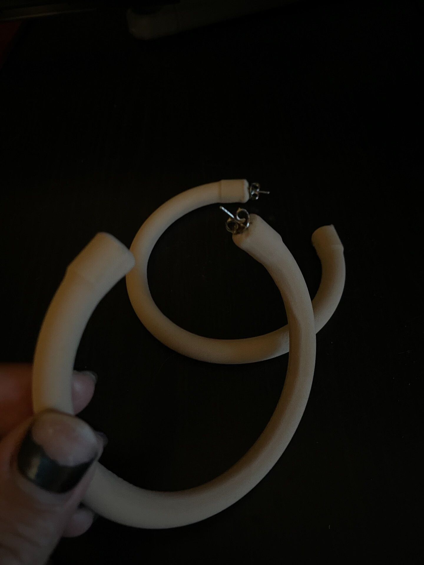 MM6 oversized fabric wrapped hoop earrings Size ONE SIZE - 2 Thumbnail