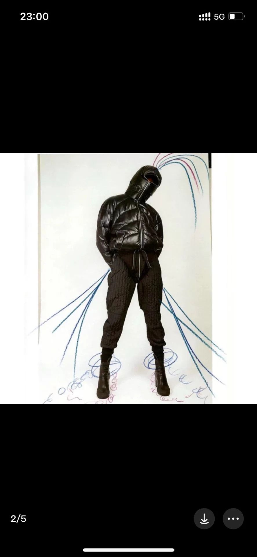 Random Identities oversized gray-black leather cap puffer jacket Size US M / EU 48-50 / 2 - 8 Thumbnail