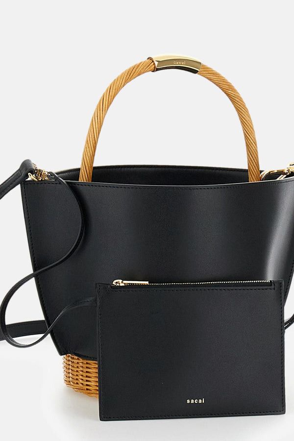 Sacai RAFFIA AND LEATHER BASKET BAG Size ONE SIZE - 5 Thumbnail