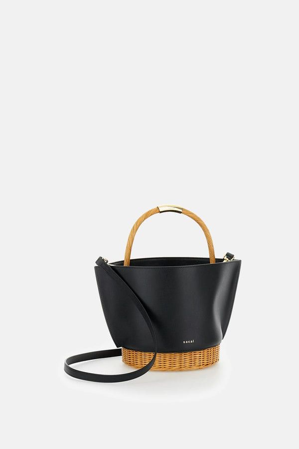 Sacai RAFFIA AND LEATHER BASKET BAG Size ONE SIZE - 2 Thumbnail