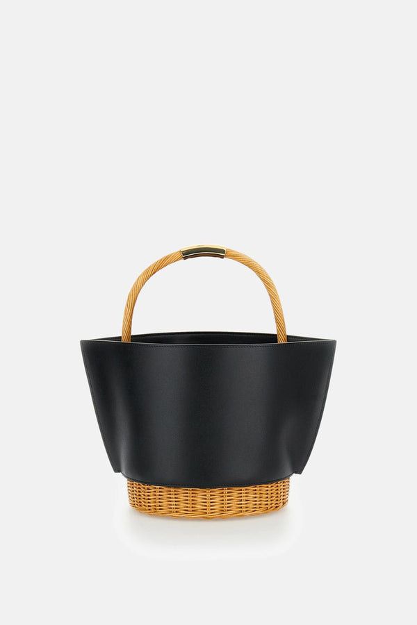 Sacai RAFFIA AND LEATHER BASKET BAG Size ONE SIZE - 4 Thumbnail